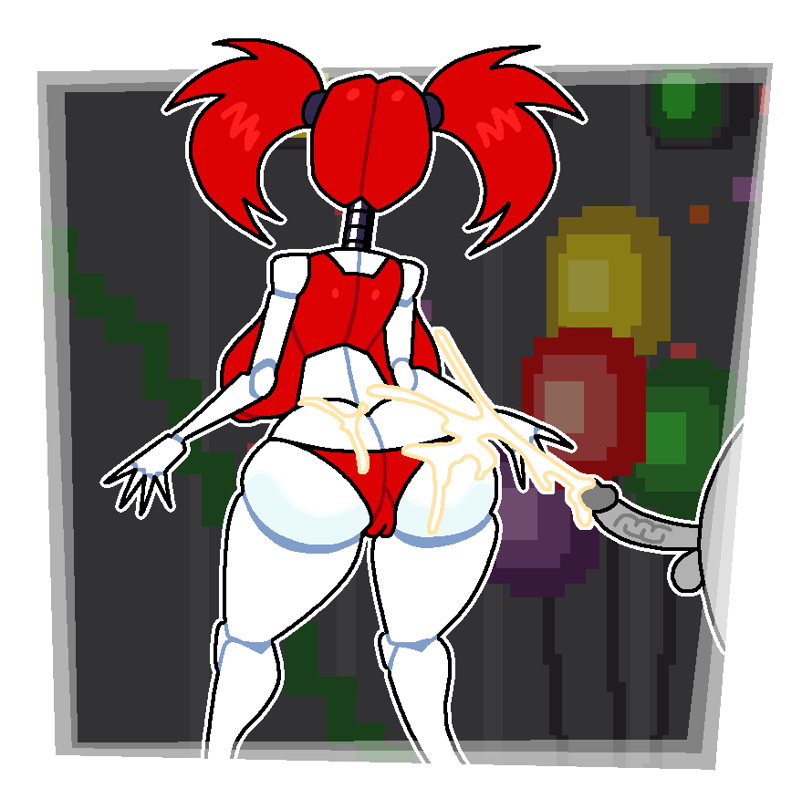 baby_(fnafsl) circus_baby circus_baby_(fnaf) crushtrap cum cum_on_ass cum_on_body cumshot eleanor_(fnaf) five_nights_at_freddy's fnaf huge_ass taller_girl