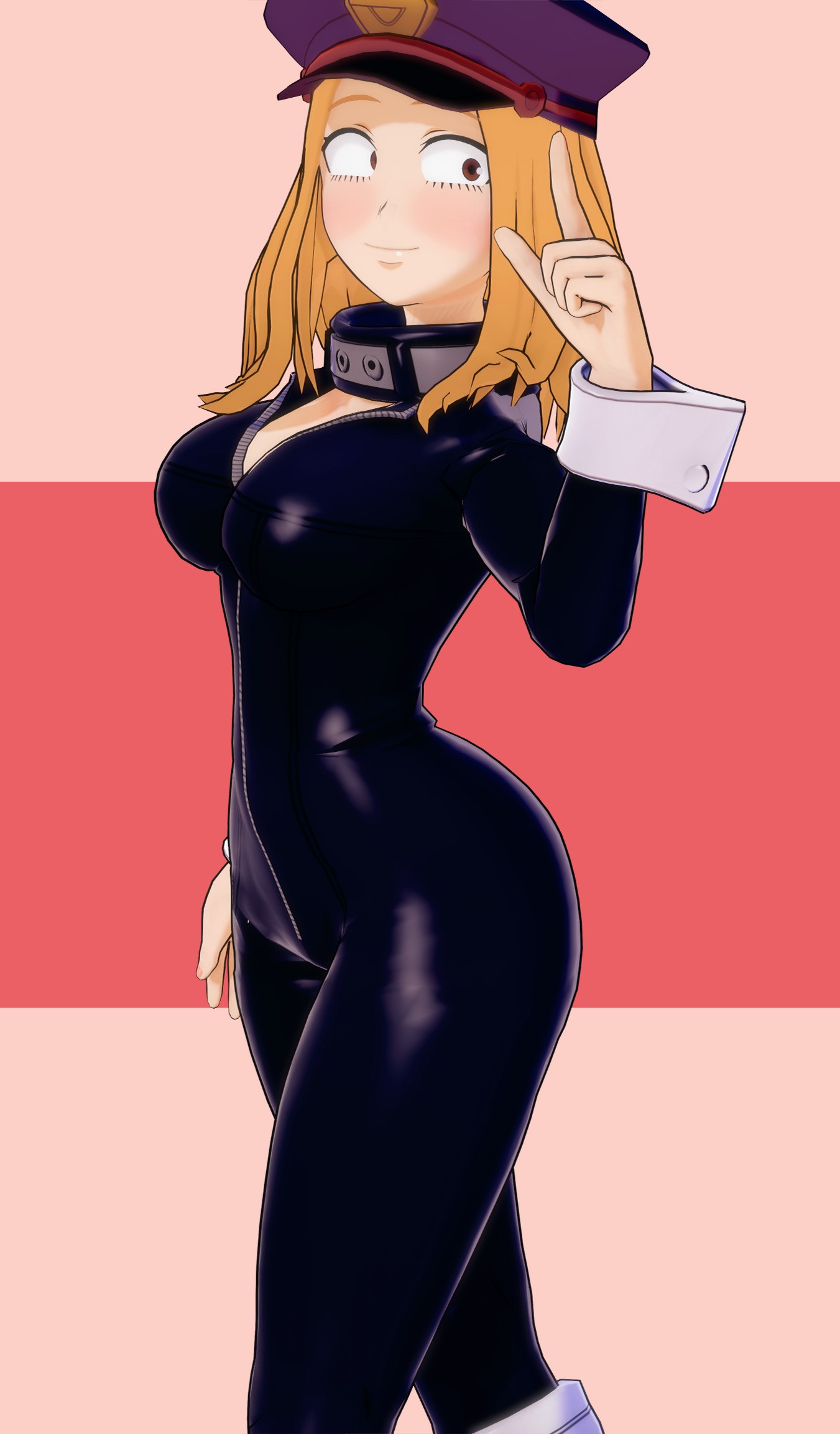 1girls, barely fits, blonde hair, blonde-haired female, camie utsushimi, female, fully clothed, my hero academia, strained zipper, supersuit, tagme, tight clothes, tight clothing, tight fit, tight fitting clothing, tight suit, tight supersuit, zipper