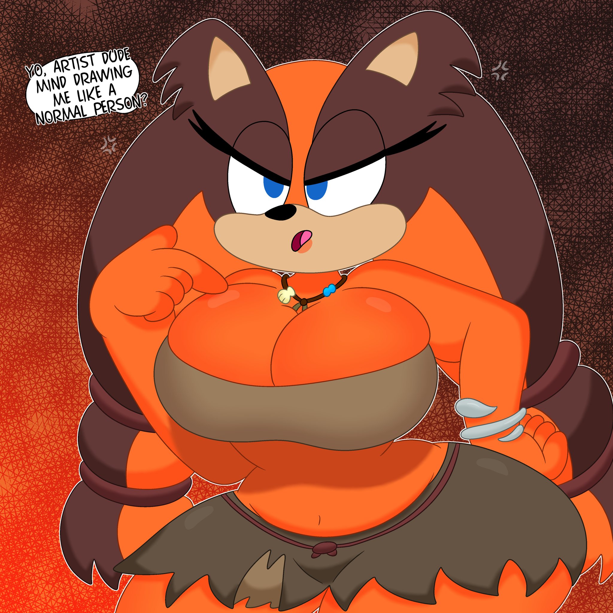 3barts, anthro, big breasts, breasts, female, huge breasts, sega, sonic (series), sonic boom, sonic the hedgehog (series), sticks the badger, sticks the jungle badger, sticks the tejon