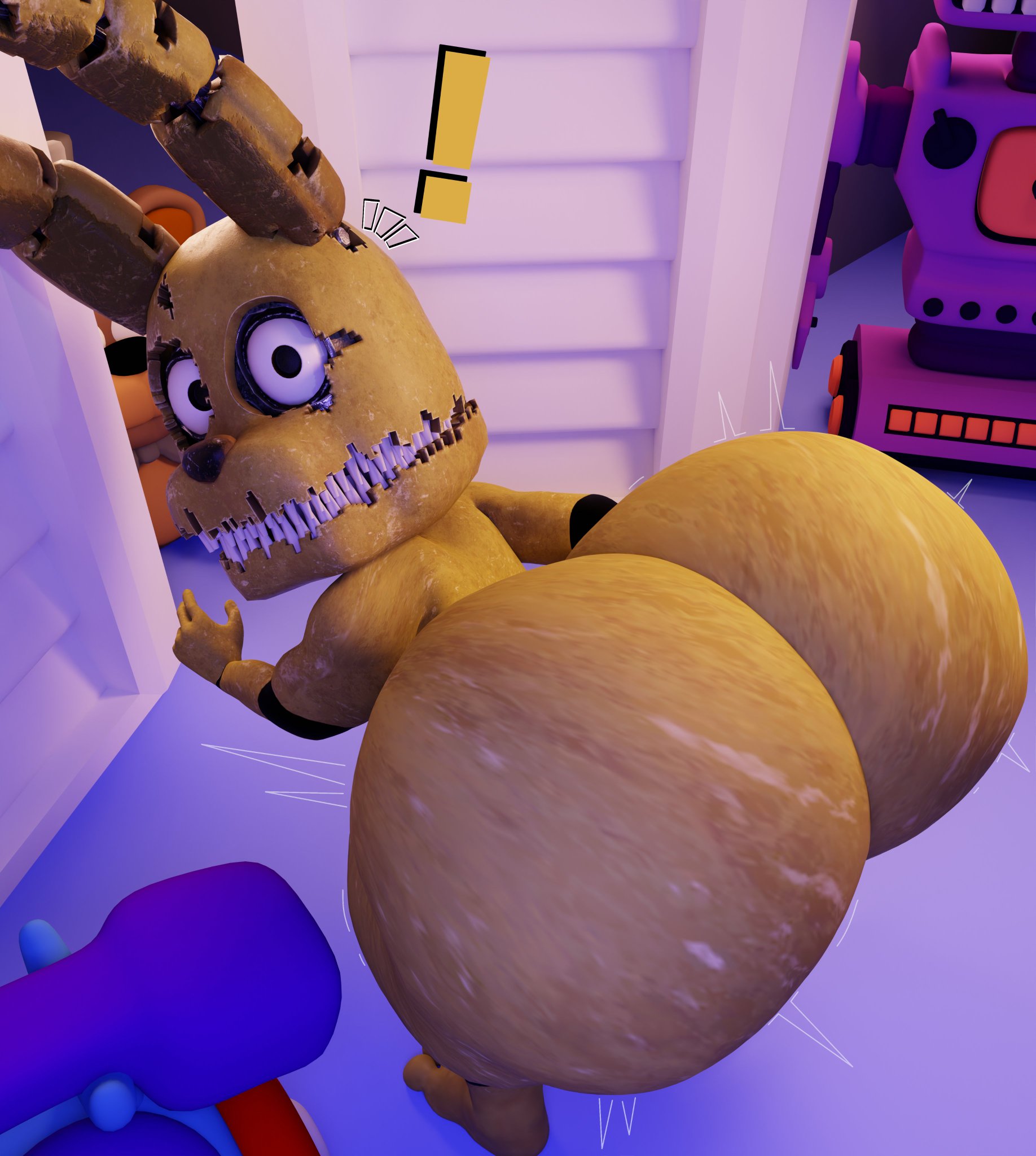 3d, aidenz, ass, ass bigger than head, big ass, big butt, five nights at freddy's, five nights at freddy's 4, male, male only, plushtrap, plushtrap (fnaf), shortstack, solo, tagme, uncle aiden