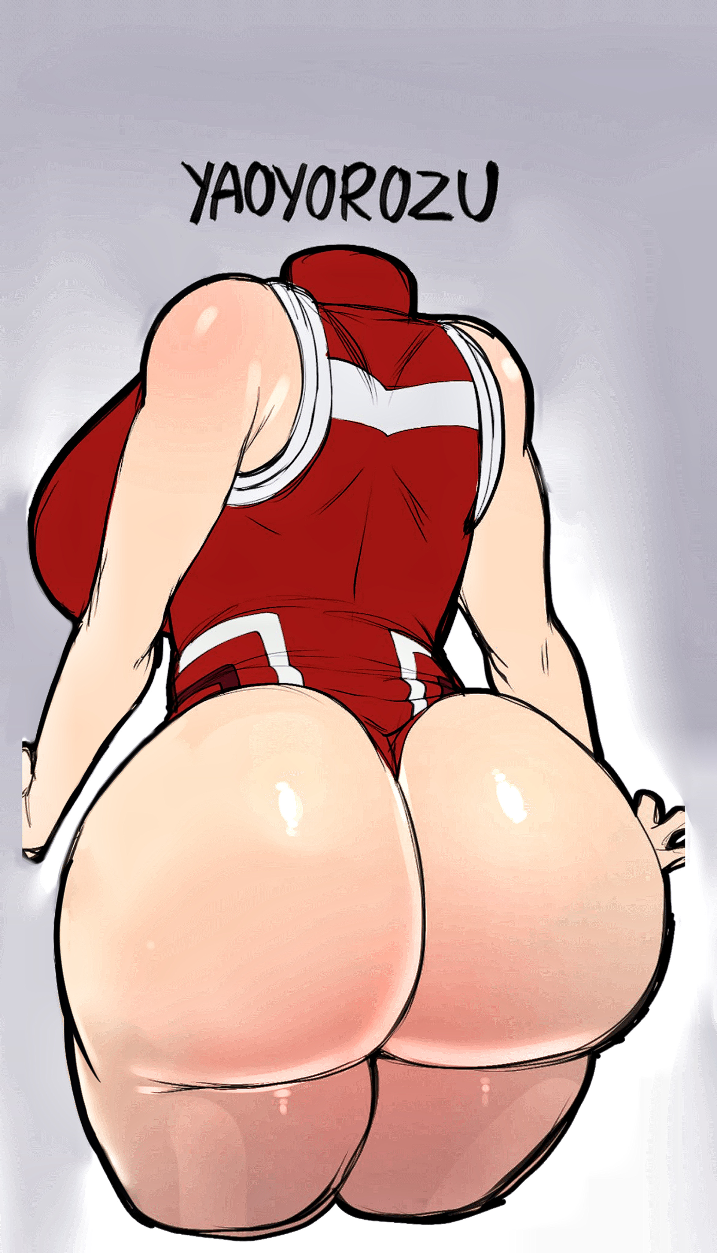 1girls, ass, ass focus, big breasts, blackwhiplash, breasts, exposed ass, female, female only, hero outfit (mha), huge ass, human, human female, leotard, light-skinned female, momo yaoyorozu, momo yaoyorozu (hero outfit), my hero academia, solo, superheroine, thick thighs, wide hips, yaoyorozu momo