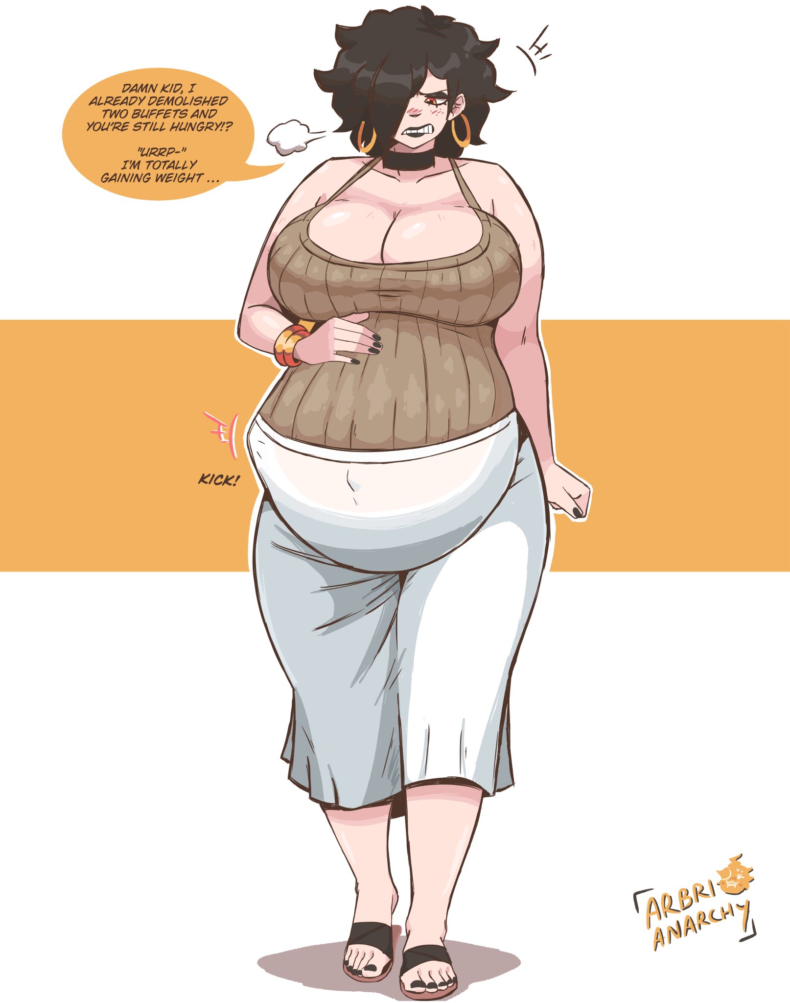 arbrianarchy, big breasts, breasts, female, kicking, kicking (pregnancy), maternity clothes, nails painted, pregnant, tagme