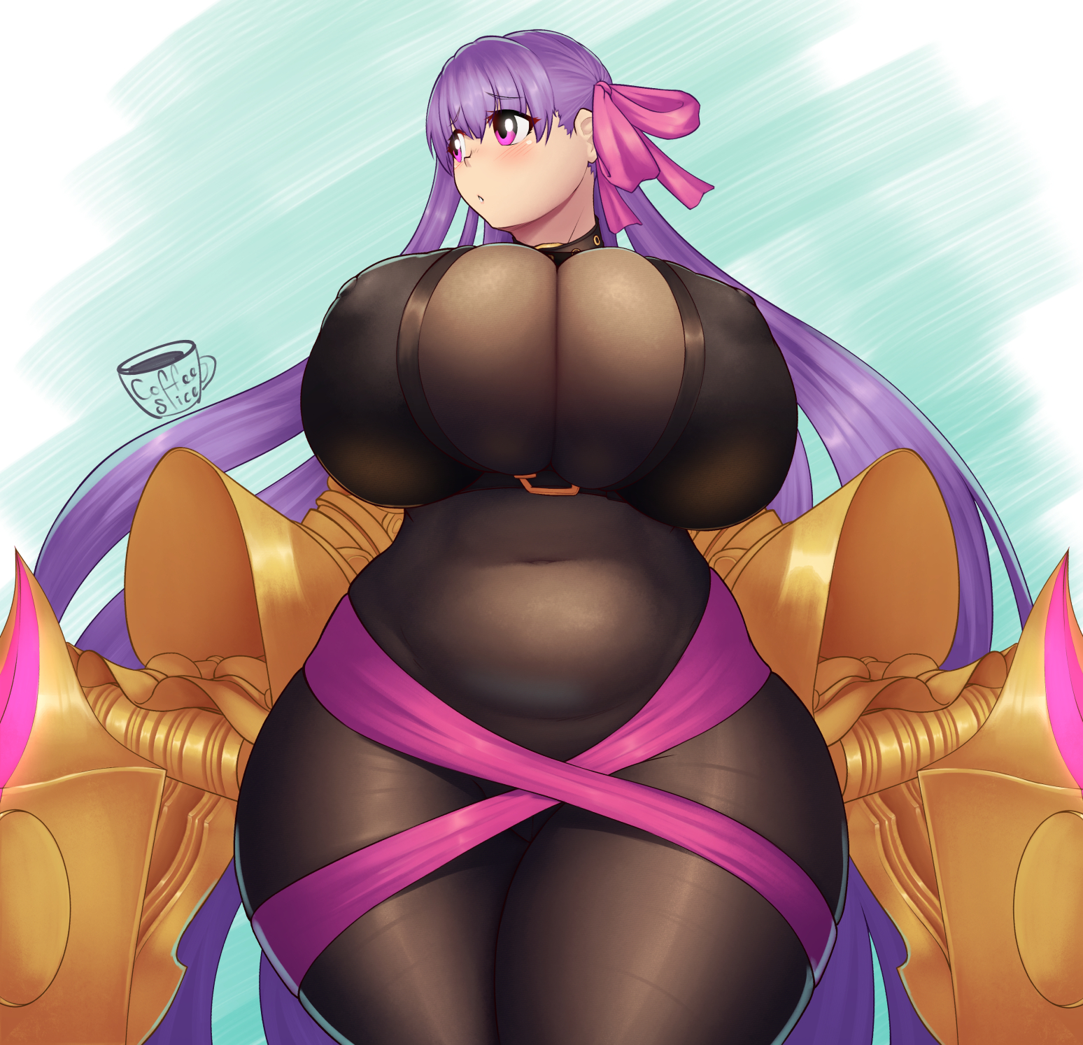1girls, breasts, chubby, cleavage, coffeeslice, fate (series), female, female only, huge breasts, passion lip, thick thighs, voluptuous, wide hips
