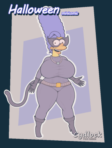 big_breasts catwoman_(cosplay) curvy curvy_figure cydlock marge_simpson solo the_simpsons