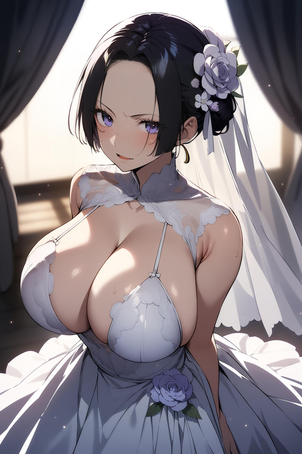 ai_generated boa_hancock bride female female_only masu_star one_piece wedding_dress