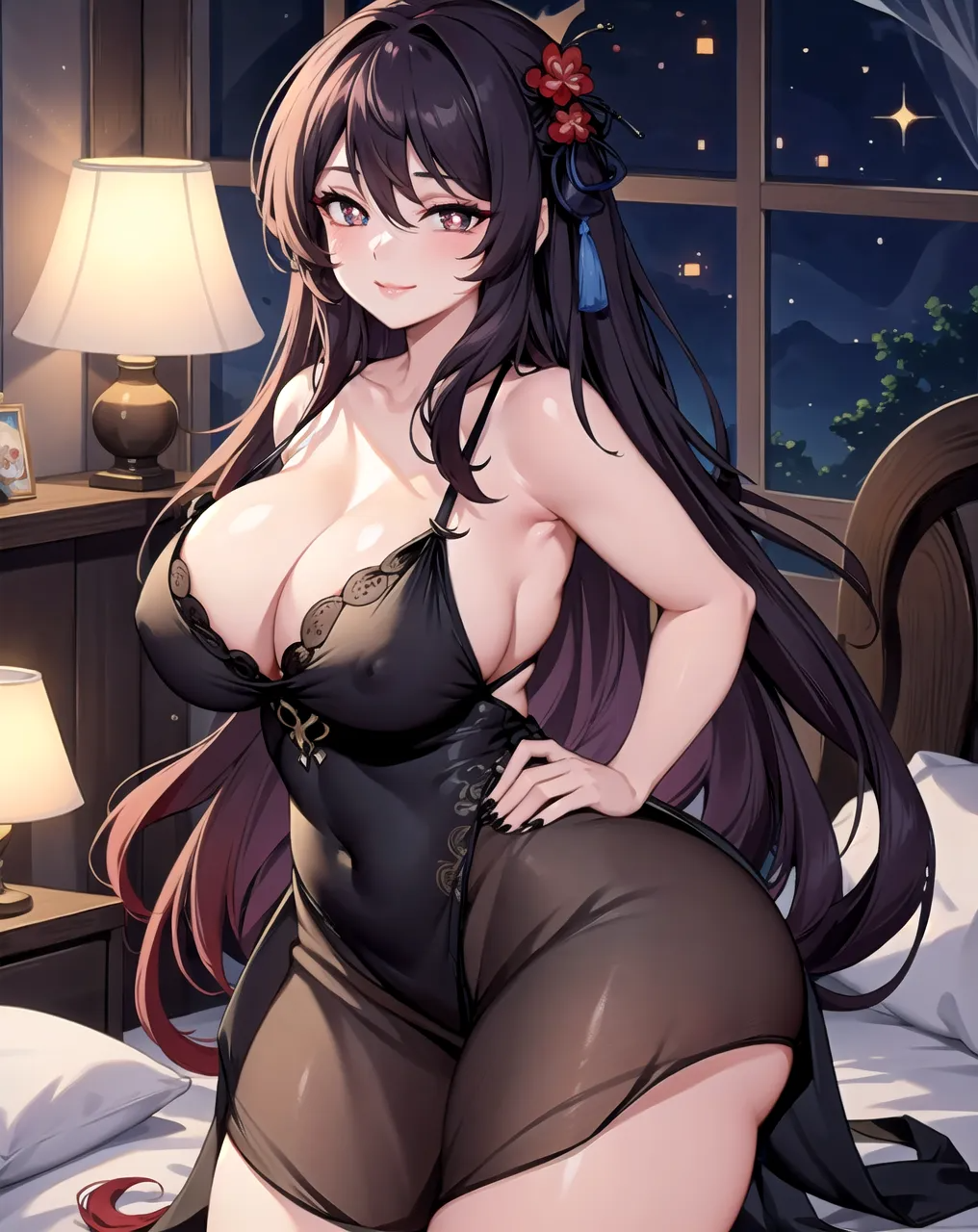 ai_generated ass ass_focus big_ass big_breasts big_butt big_thighs dijiai focus from_front_position front_view genshin_impact hourglass_figure hu_tao_(genshin_impact) looking_at_viewer nsfw round_ass round_butt thick thick_ass thick_butt thick_thighs thighs wide_hips