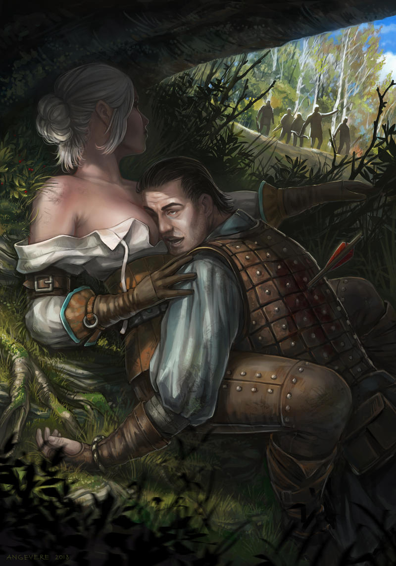 angevere breasts canonical_scene cd_projekt_red ciri clothing face_to_breasts female hotspurn_(the_witcher) imminent_death light-skinned_female light-skinned_male male the_tower_of_the_swallow the_witcher_(series) the_witcher_3:_wild_hunt white_hair