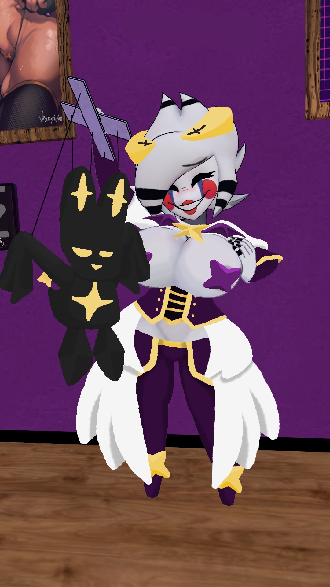 cally3d cosplay cryptiacurves drawover female fredina's_nightclub furry magia_baiser marie_(cally3d) pose vrchat