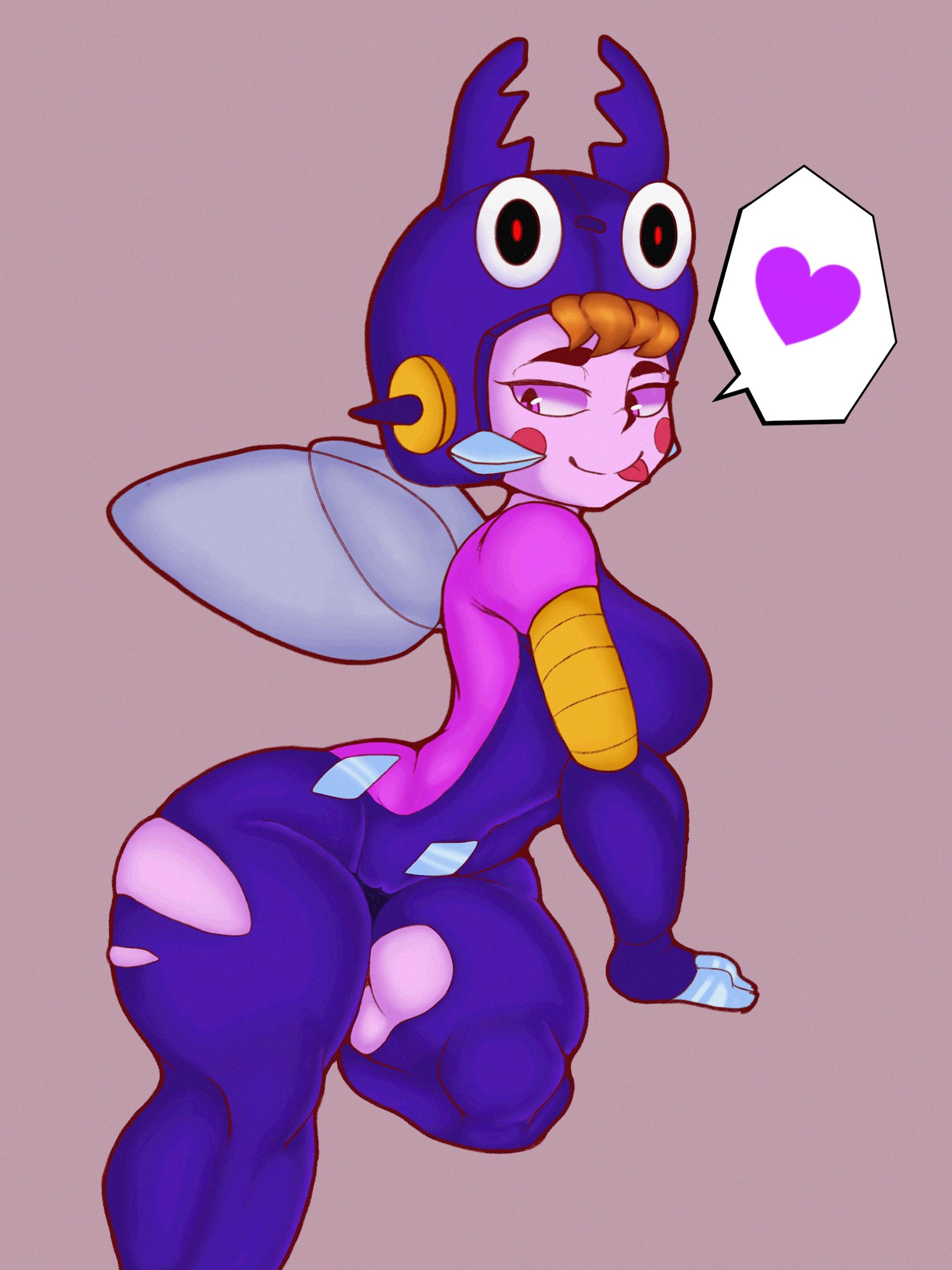 ass, bea (brawl stars), big ass, big breasts, brawl stars, breasts, female, jacksito (artist), looking at ass, looking to the side, mega beetle bea (brawl stars), tagme