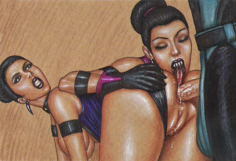 2d anal ass athletic athletic_female bi-han black_hair bubble_butt butt edithemad fangs female female_focus kitana klassic_kitana klassic_mileena male mileena mortal_kombat mortal_kombat_3 partial_male rear_view sex sharp_teeth sub-zero tagme threesome tongue tongue_out wide_hips