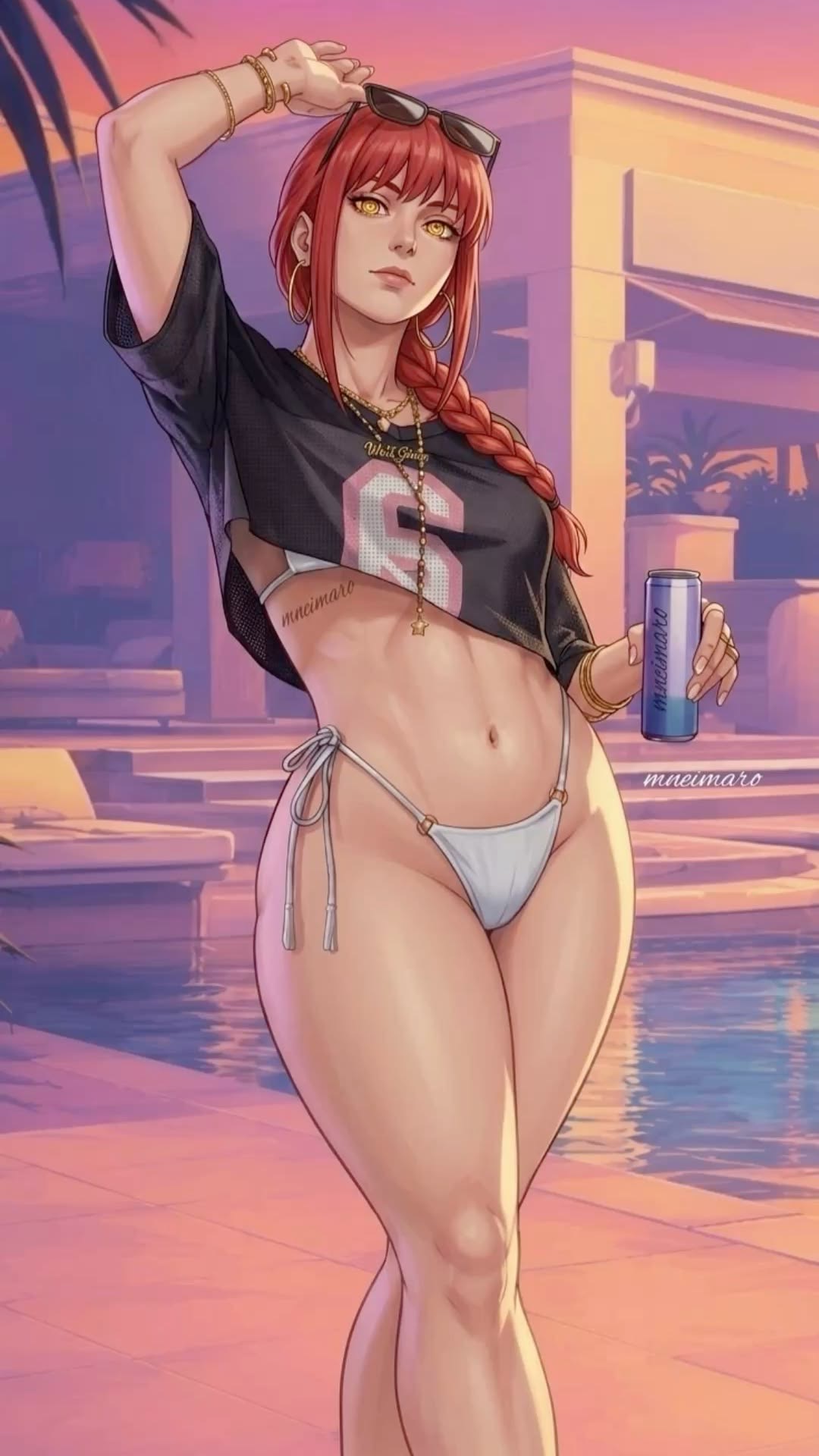 ai generated, artist signature, chainsaw man, gta vi cover girl, makima (chainsaw man)