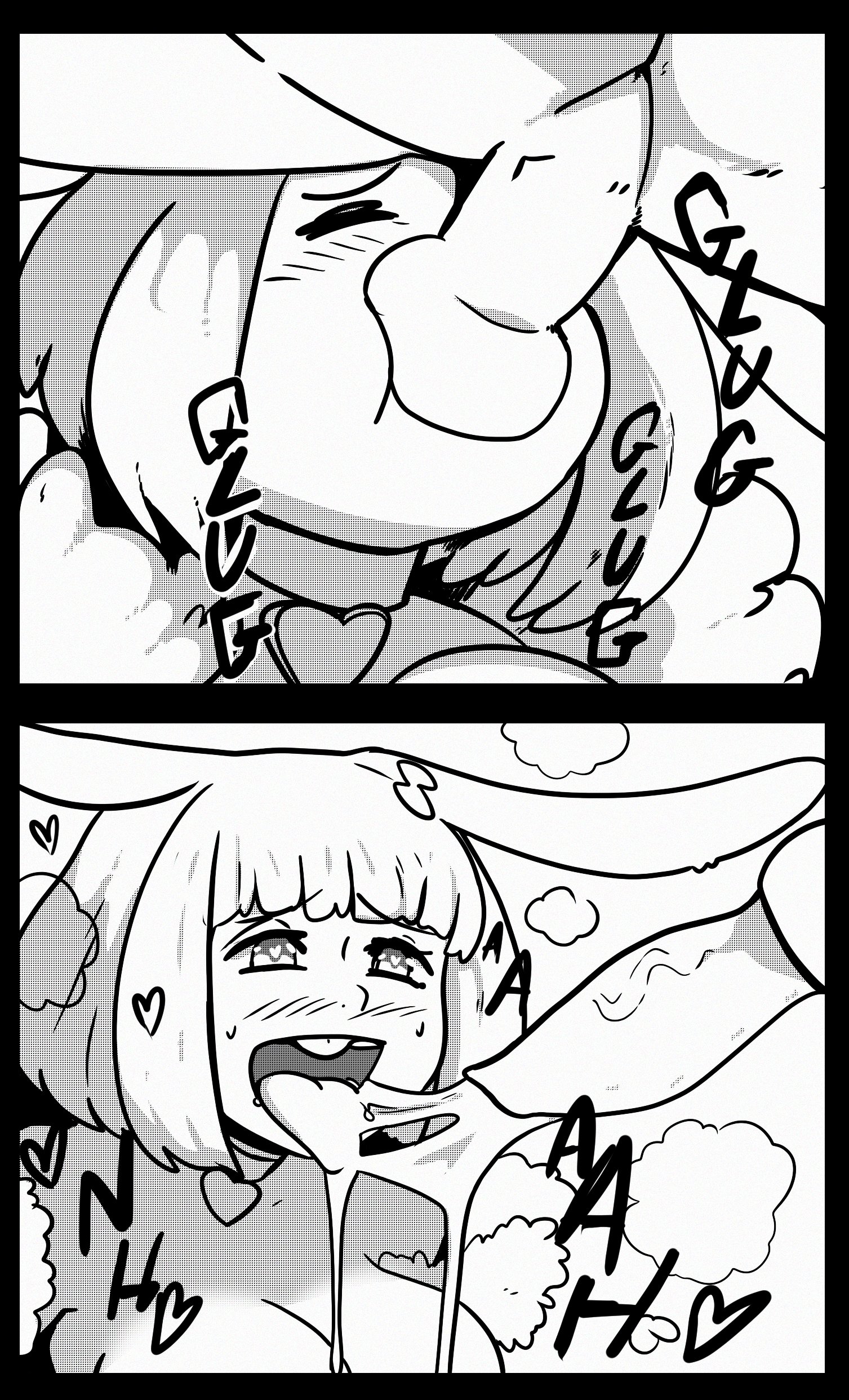 1girls, after deepthroat, after fellatio, after oral, blowjob, bunny girl, cum, cum in mouth, cum in throat, deepthroat, fellatio, female, gasp, gasping, gulp, heart eyes, line art, male, oral, oral sex, original, penis, pleasure face, rabbit, rabbit humanoid, sunny (wolfgang bang), swallowing cum, swallowing penis while deepthroat, throat, throat bulge, tongue, tongue out, wolfgang bang, year request
