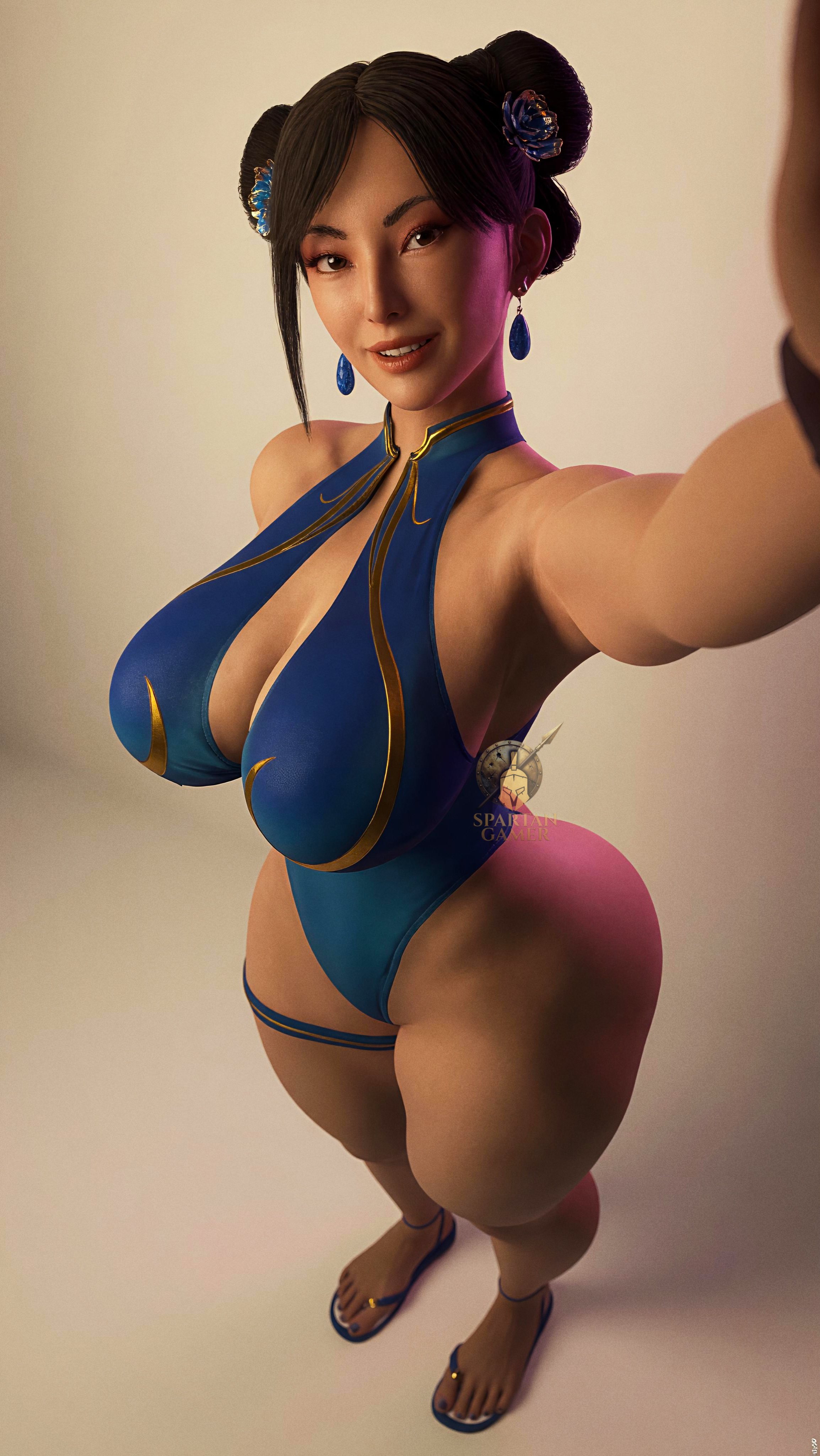 ai generated, asian, asian female, big boobs, big breasts, boobs, breasts, capcom, chinese, chinese female, chun-li, clothed, clothed female, large boobs, large breasts, light skin, light-skinned female, street fighter, street fighter 6, the spartan gamer, thick thighs, thigh strap, thighs, voluptuous, voluptuous female