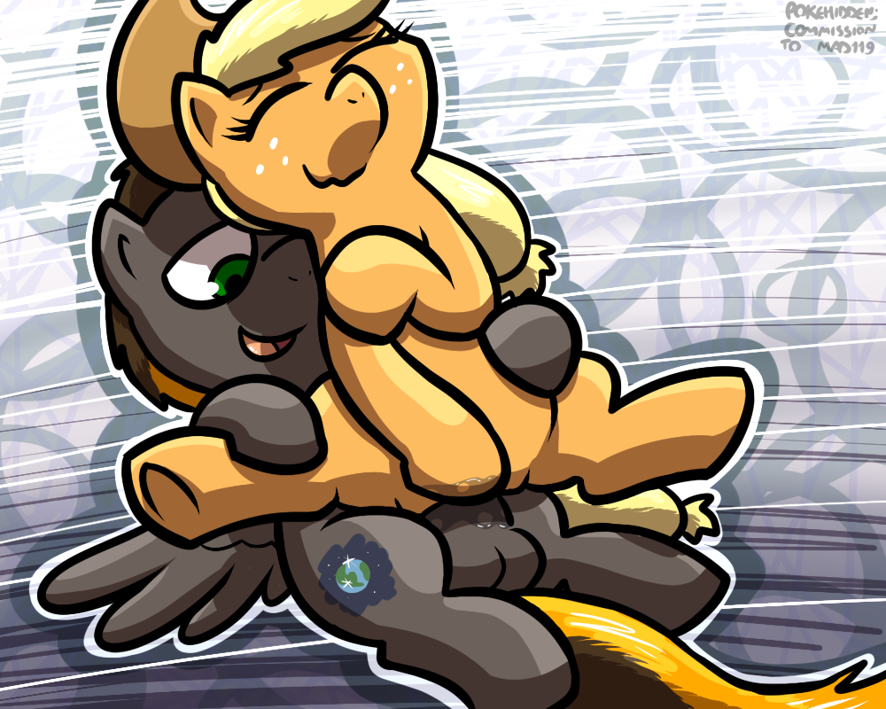 applejack_(mlp) balls closed_eyes female furry male male/female my_little_pony open_mouth penis pokehidden pony sex smooth_skin tongue vaginal_penetration vaginal_sex