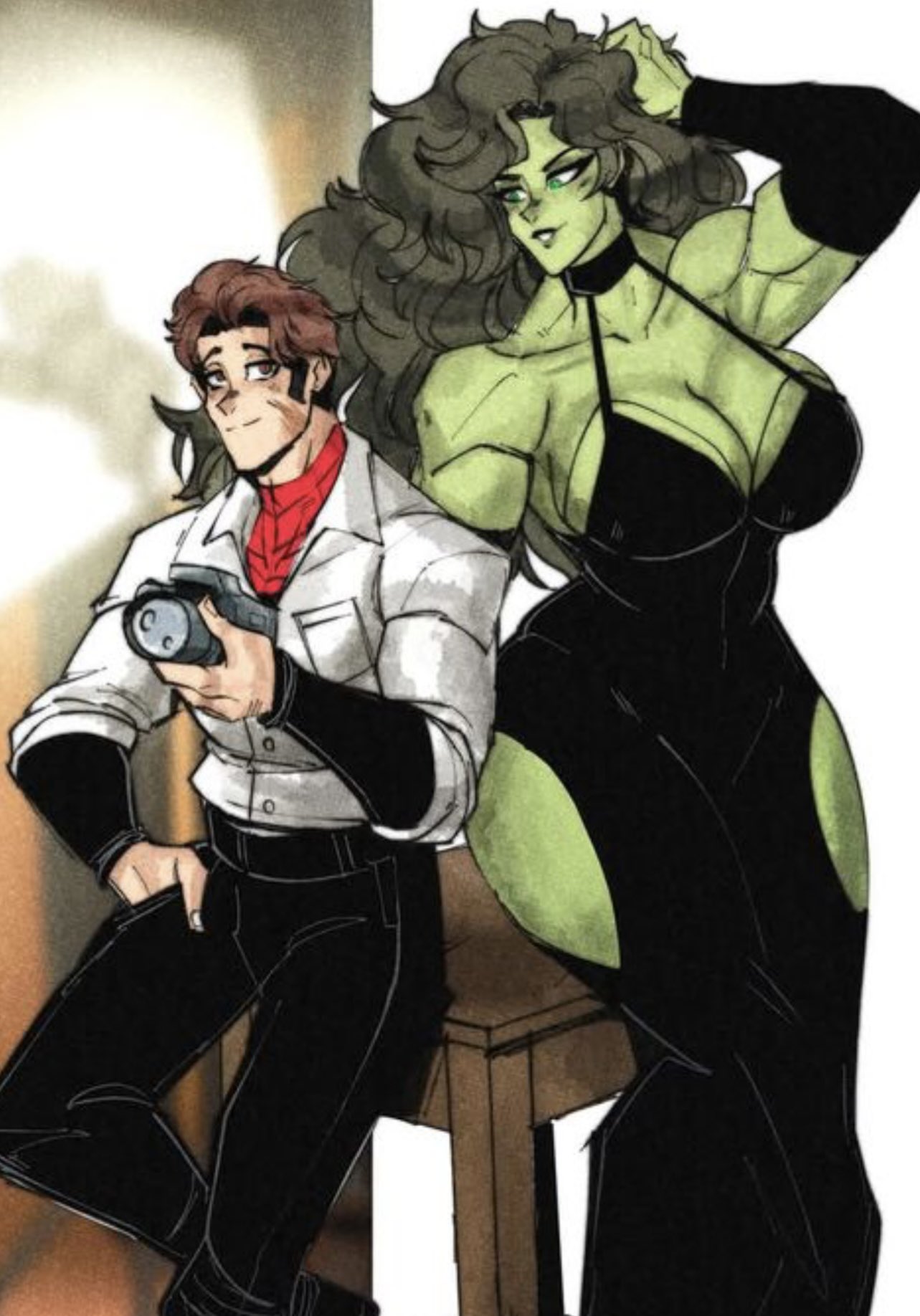 1boy, 1boy1girl, 1girls, ass, avengers, big ass, big breasts, big thighs, bigger female, breasts, curvaceous, curvy, curvy figure, digital media (artwork), felipefdasilva, female, giantess, green body, green skin, green-skinned female, height difference, hips, hourglass figure, huge ass, huge breasts, huge thighs, hulk (series), jennifer walters, large ass, large breasts, large female, large thighs, larger female, legs, light skin, light-skinned male, macro, macro female, male, male/female, marvel, marvel comics, mature, mature female, mini giantess, peter parker, she-hulk, shorter male, size difference, slim waist, smaller male, spider-man, spider-man (series), straight, tall, tall female, taller female, thick, thick hips, thick legs, thick thighs, thighs, voluptuous, waist, wide hips, wide thighs