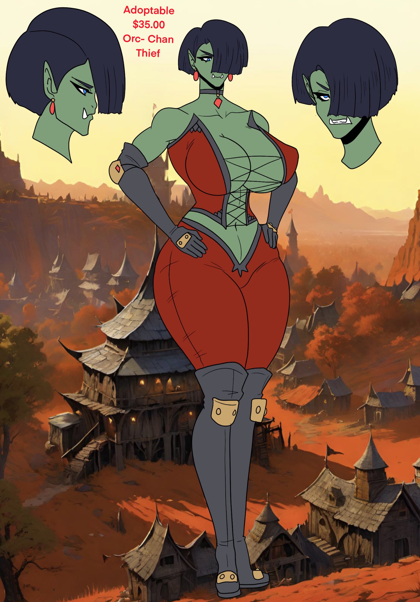 1girls, adoptable, big ass, big breasts, big thighs, breasts, curvaceous, curvy, curvy figure, digital media (artwork), female, hips, hourglass figure, huge ass, huge breasts, huge thighs, humanoid, large ass, large breasts, large thighs, legs, mature, mature female, monster, monster girl, ninja-8004, orc, orc female, slim waist, thick, thick hips, thick legs, thick thighs, thighs, voluptuous, waist, wide hips, wide thighs