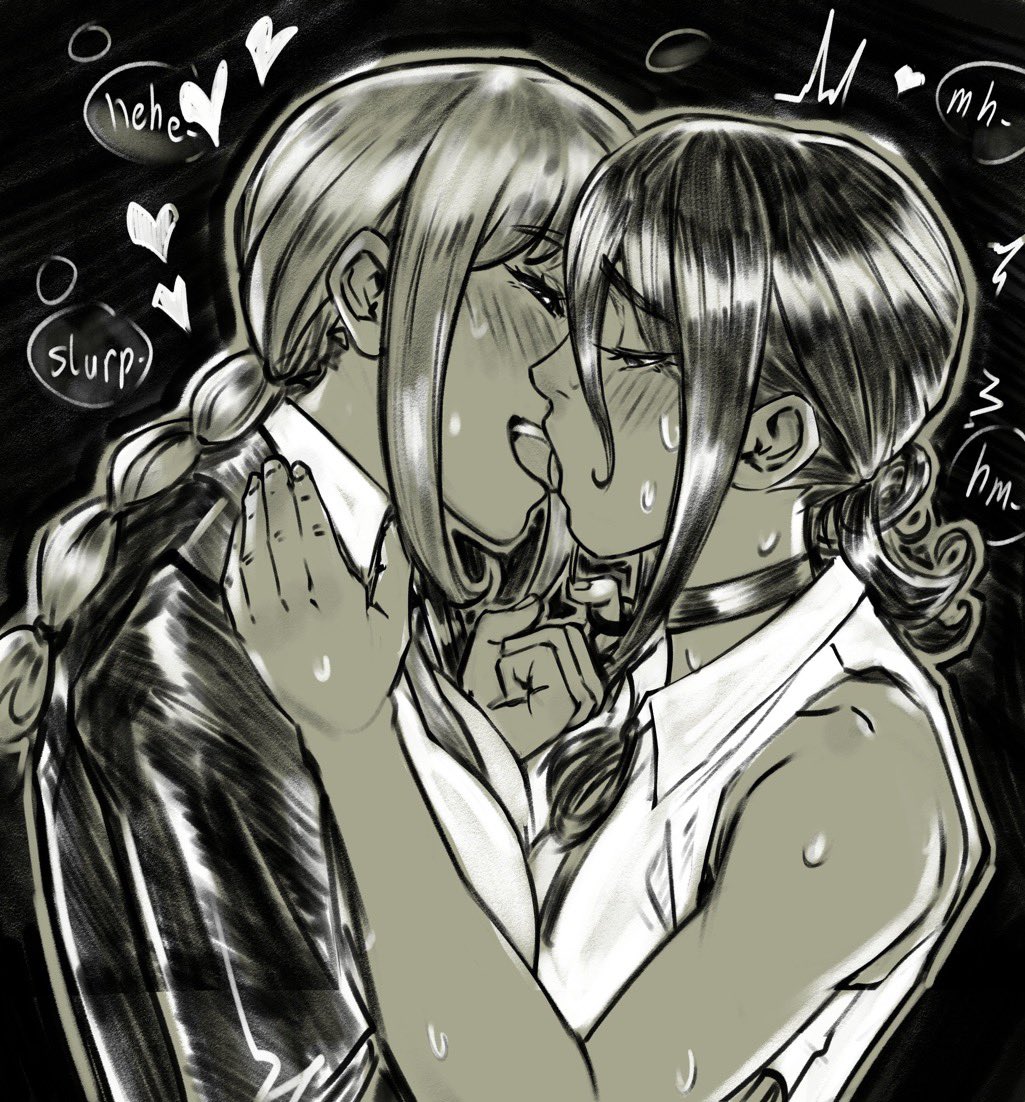 2girls, chainsaw man, franicman, lesbian kiss, makima (chainsaw man), reze (chainsaw man), tagme, yuri