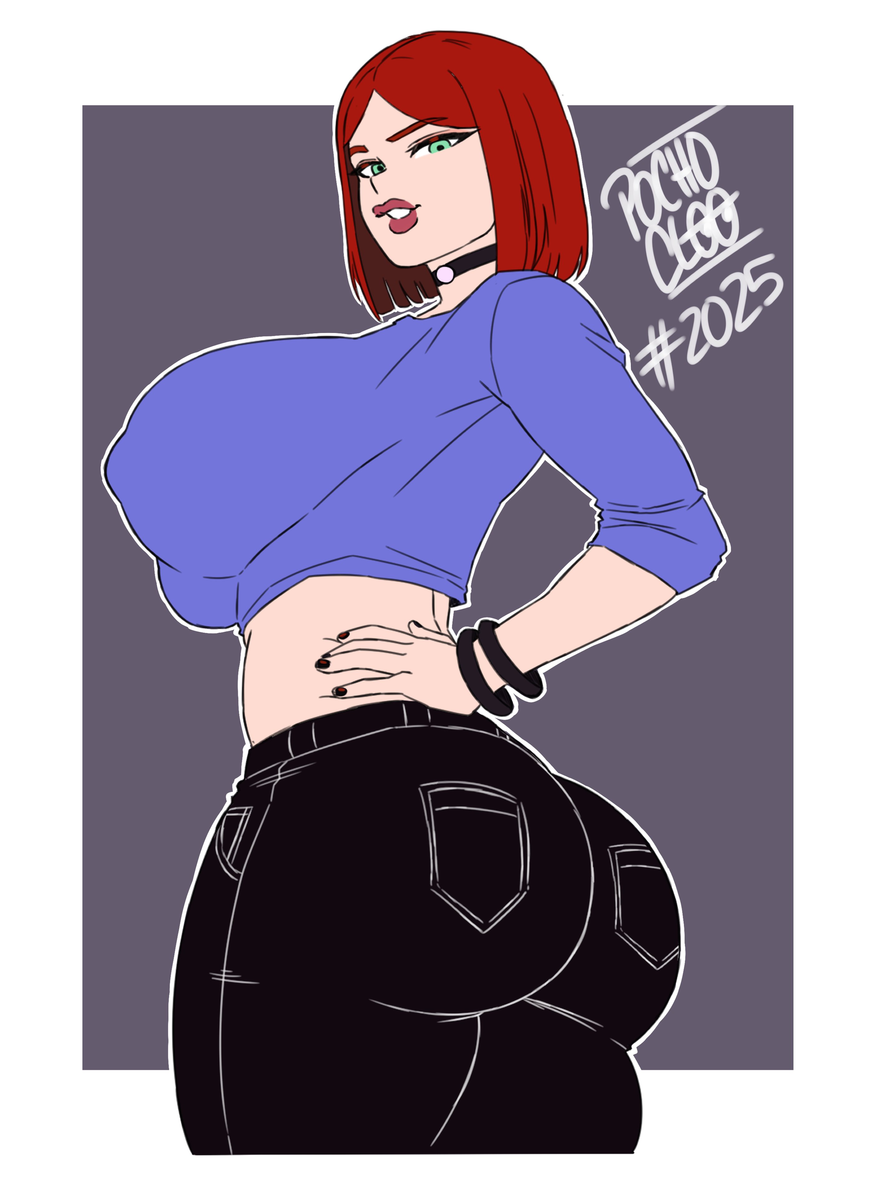 1girls, ass, big ass, big breasts, breasts, female, female only, huge breasts, marvel, mary jane watson, mary jane watson (the new animated series), nipple bulge, pochoclogigi, red hair, spider-man (series), spider-man: the new animated series