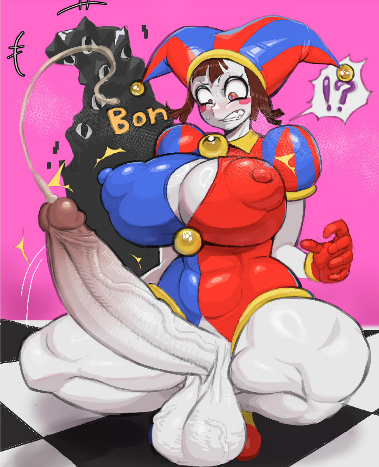 1futa, 1futanari, 1girls, abstraction (the amazing digital circus), aerolae, big breasts, big penis, big testicles, breasts, cum, erection, eyaculation, female, futa focus, futa sans pussy, futa transformation, futanari, futanari transformation, gigantic penis, glitch productions, kaufmo (abstracted), kaufmo (the amazing digital circus), open legs, penetration, penis, penis size difference, pomni, pomni (the amazing digital circus), testicles, the amazing digital circus, vein, veiny penis