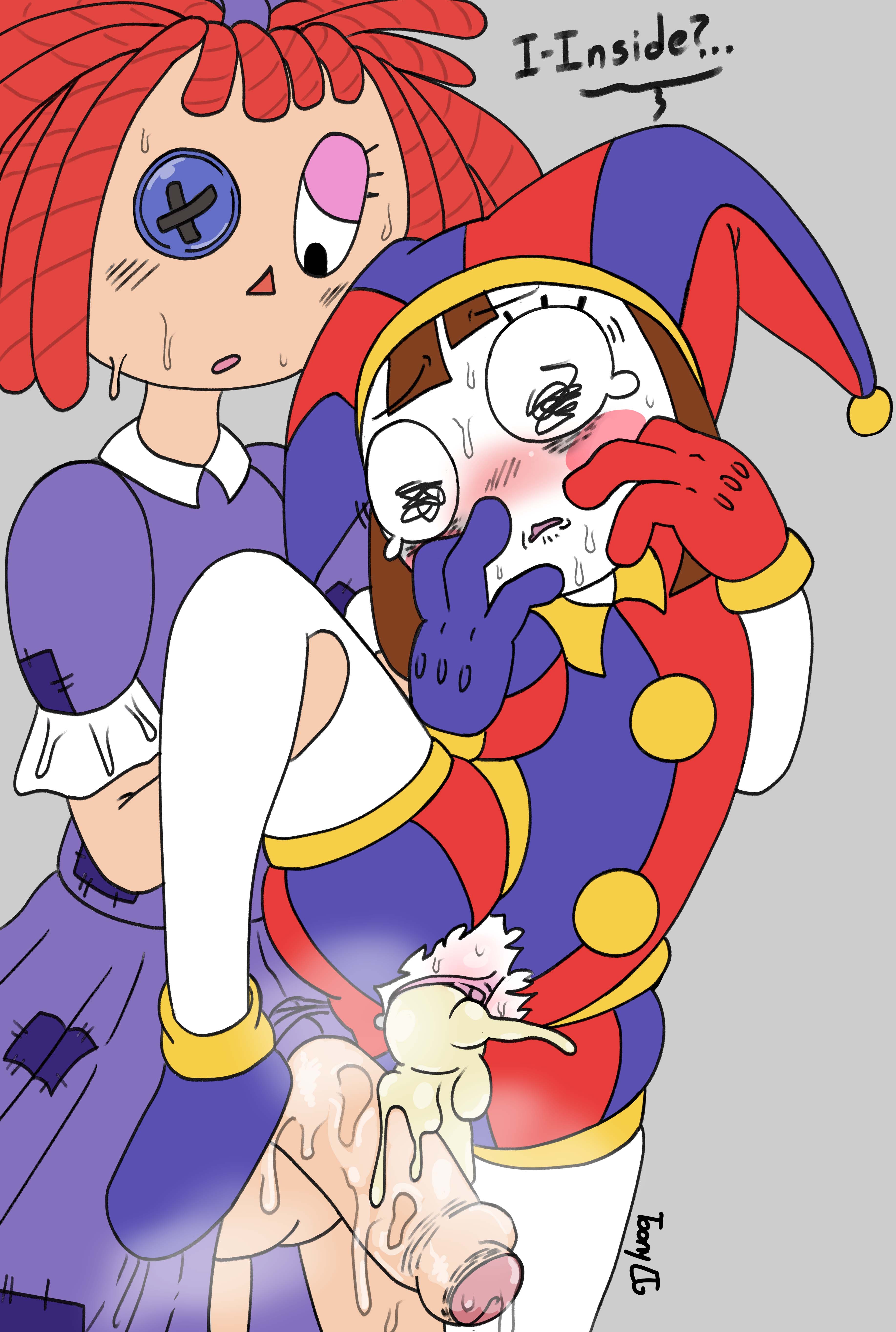 1futa, 1futanari, 1girls, cum, cum in pussy, cum inside, dominant, dominant futa, female, futa on female, futanari, glitch productions, lewdtoonyguy, penetration, pomni, pomni (the amazing digital circus), ragatha (the amazing digital circus), suffering, the amazing digital circus, tie, tied arms, tied up, vagina, vaginal penetration, vaginal sex