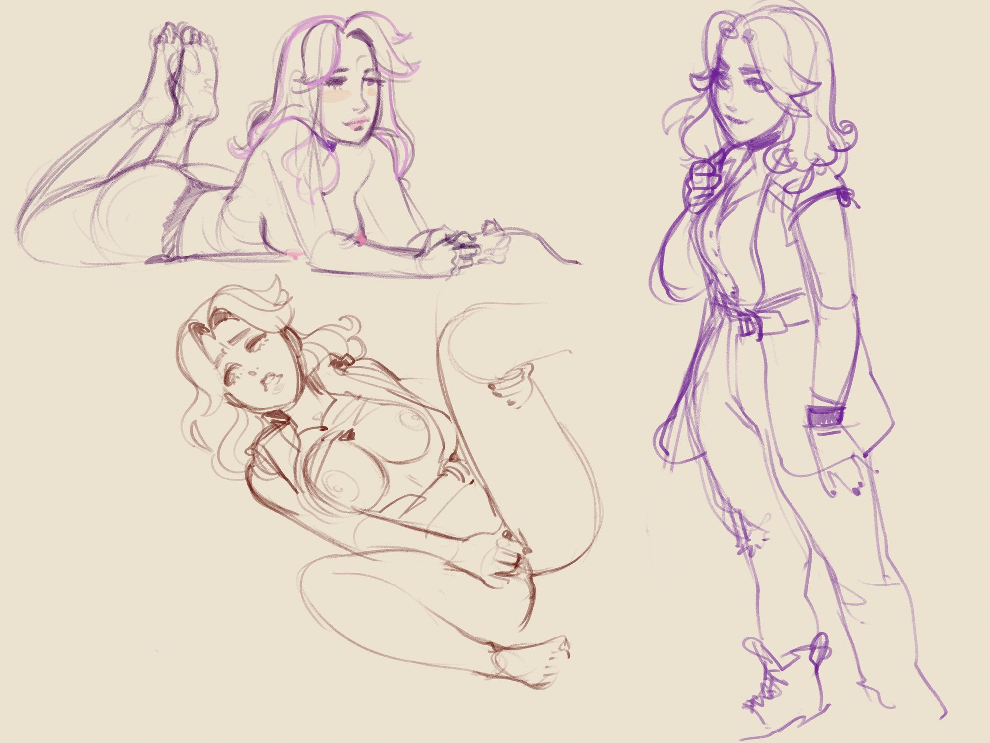 1girls, 4:3, abigail (stardew valley), ass, breasts, female, masturbation, nude, pussy, sketch, stardew valley, tagme, wintonkidd