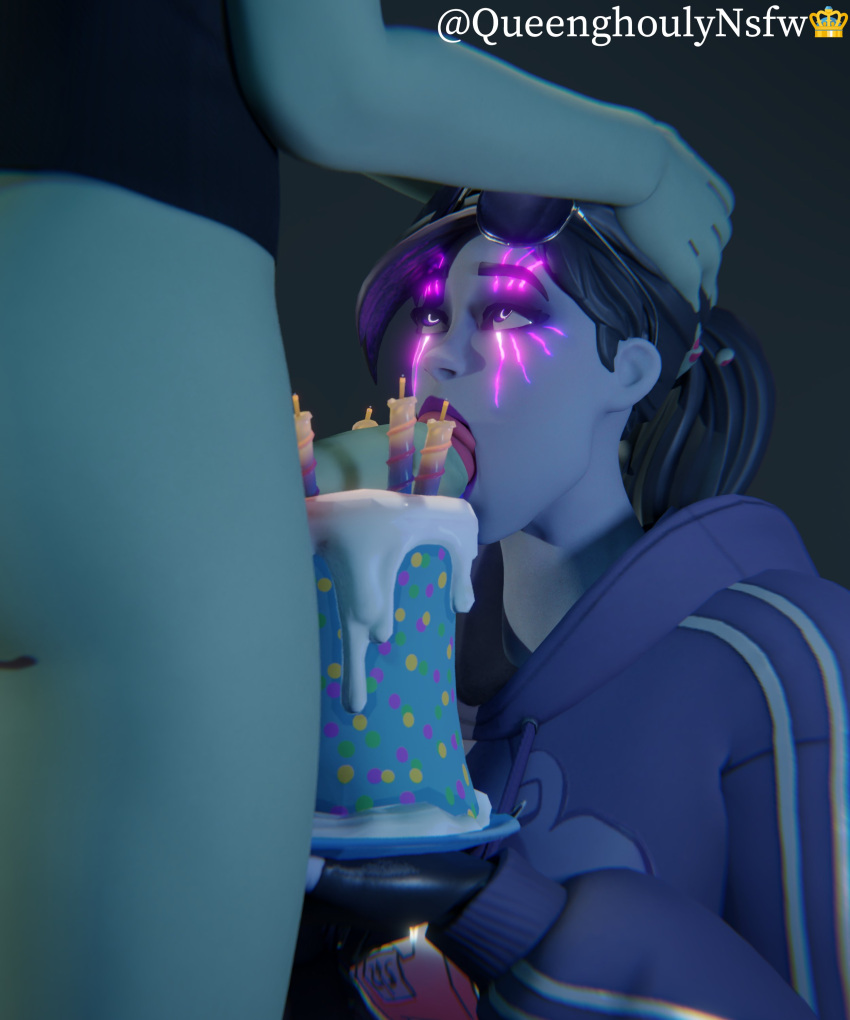 1futa 1girls 3d big_penis birthday birthday_cake black_hair blender blowjob bottomless bottomless_futanari brite_bomber britestorm_bomber cake clothed clothed_female clothing cloudburst_bomber dark_bomber fellatio female fortnite fully_clothed fully_clothed_female futanari ghoul_trooper glasses glowing_eyes glowing_markings green_skin holding holding_head hoodie light-skinned_female light_skin looking_at_partner looking_up looking_up_at_partner oral partially_clothed partially_clothed_futanari penis queenghoulynsfw sucking tagme watermark