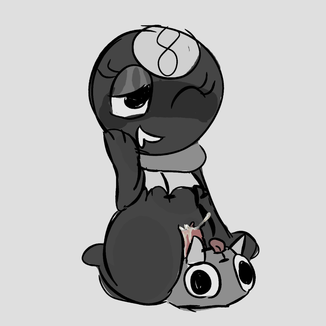bigger female, blush, cub, cum in pussy, cum inside, dandy's world, dandys world, feral, feral penetrating, feral penetrating anthro, pebble (dandy's world), ripped clothing, smaller male, thick thighs, toodles (dandy's world), wide hips, wide thighs, young