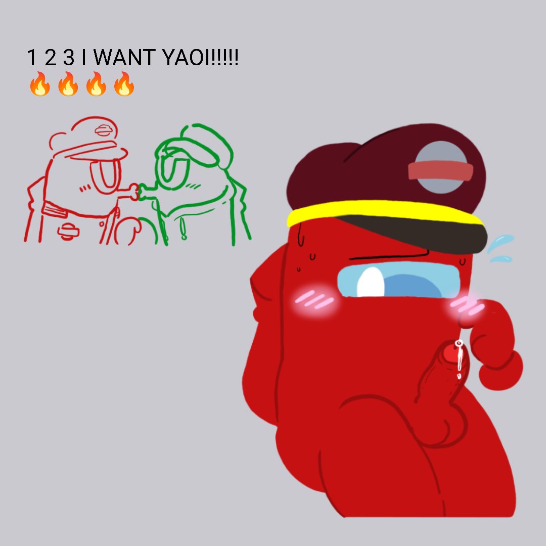 2boys, among us, among us (series), ballsack, blushing, cum, erect penis, gay, green (among us), i guess bro, kissing, masturbation, penis, red (among us), yaoi