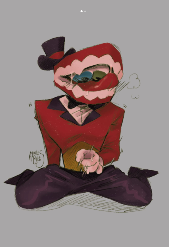 caine (tadc), caine (the amazing digital circus), denture, gooseworx, masturbation, ringmaster, ringmaster outfit, solo, tadc, the amazing digital circus