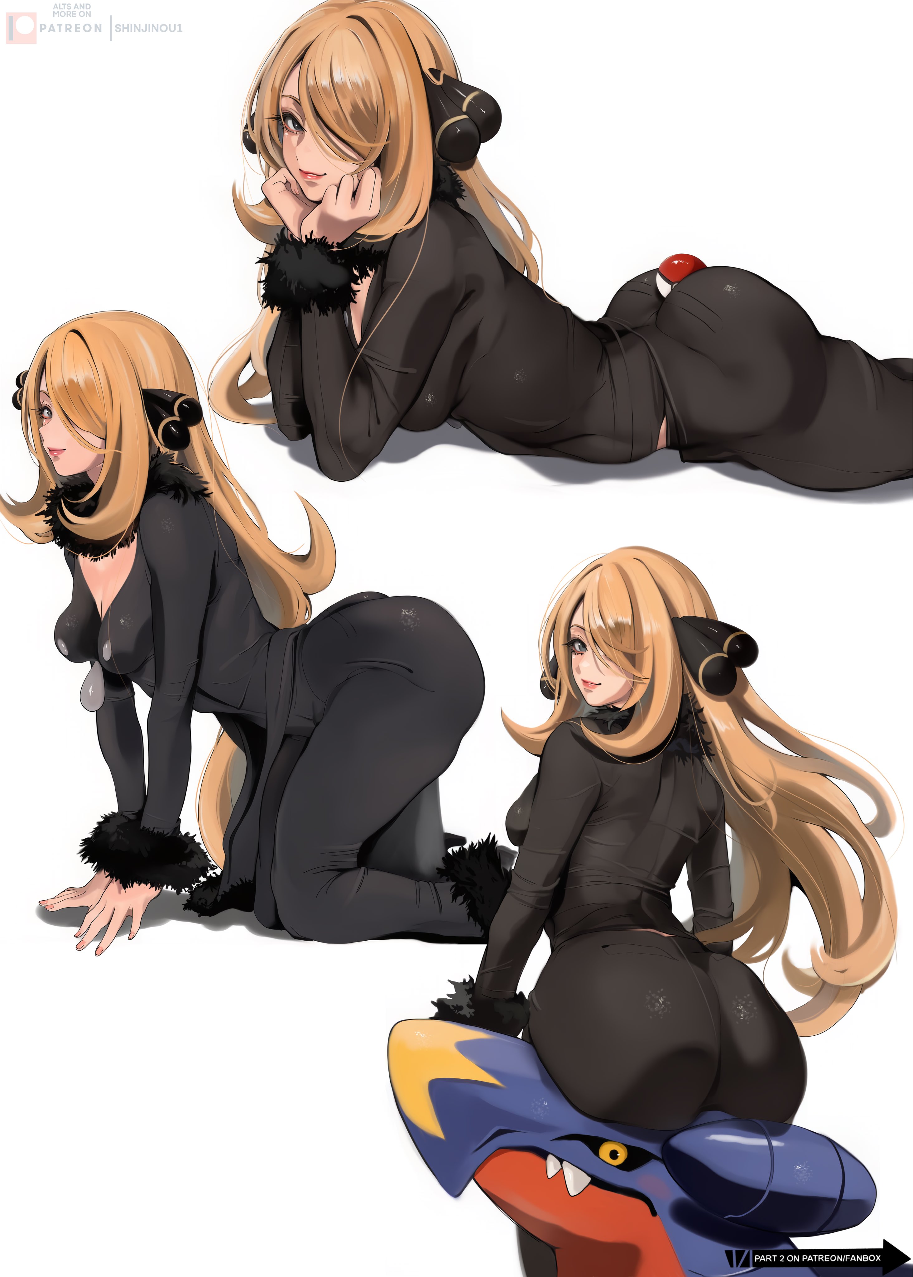 1girls, ass, ass bigger than head, big ass, big thighs, bubble ass, bubble butt, clothed, clothing, curvy, curvy body, curvy female, curvy figure, curvy hips, cynthia (pokemon), fat ass, garchomp, human, massive thighs, pokemon, shinjinou, sketch page, small breasts, thick ass, thick legs, thick thighs, thunder thighs, thunderthighs, wide hips, wide thighs