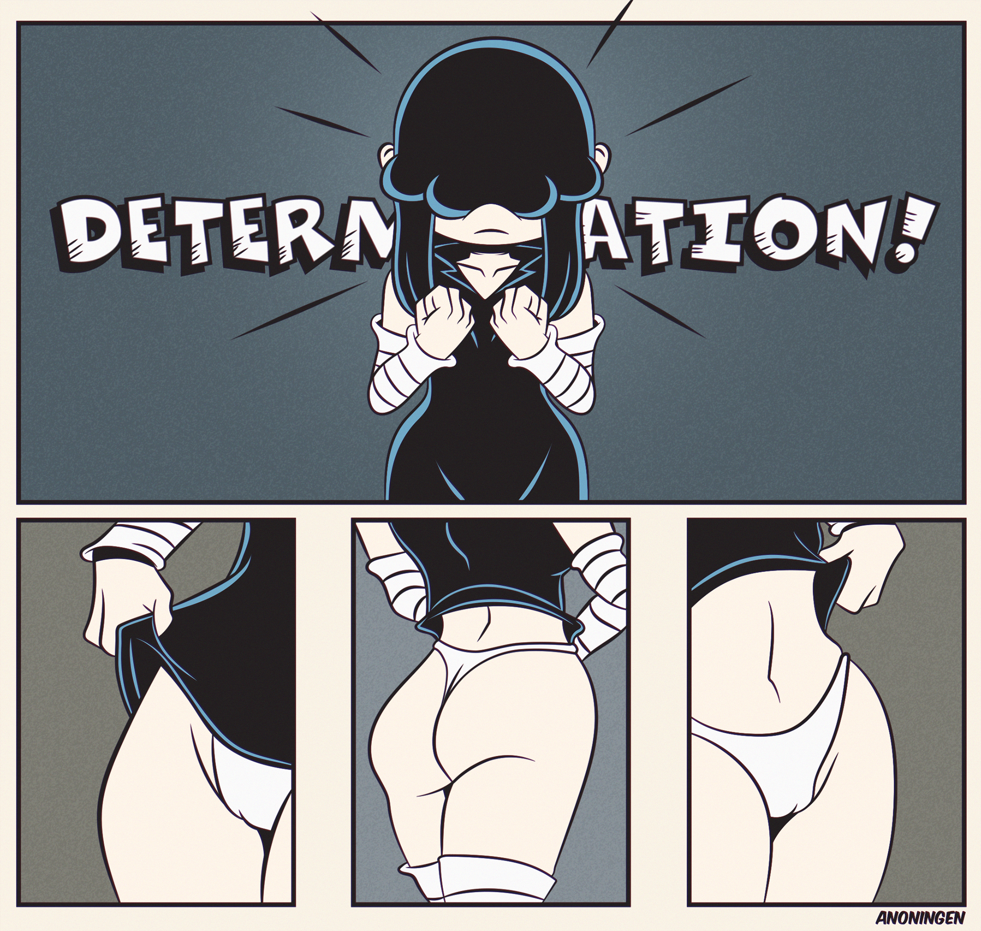1girls, aged up, anoningen, arm warmers, armwear, ass, back, bangs, belly, big ass, black dress, black hair, curvy, dress, dress lift, female, female only, frown, goth, goth girl, hair over eyes, hips, lifting clothing, light skin, light-skinned female, lucy loud, midriff, navel, nickelodeon, pale skin, pale-skinned female, panels, panties, pussy, skirt lift, solo, solo female, solo focus, the loud house, thighs, weird, white panties, wide hips