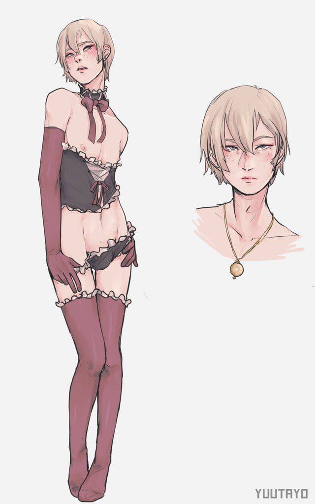 blonde_hair crossdressing crossdressing_male cute femboy feminine_male feminization lingerie sissy sissyfication teen_boy whiteboy yuutayo