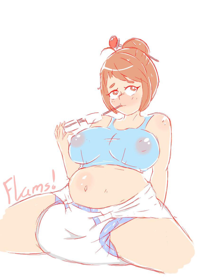 1girls, bbw, belly, big belly, big breasts, breasts, brown hair, chubby, diaper, female, flams!, glasses, large breasts, mei (overwatch), nipples, nipples visible through clothing, overwatch, overwatch 2, overweight, plump, solo, thick thighs