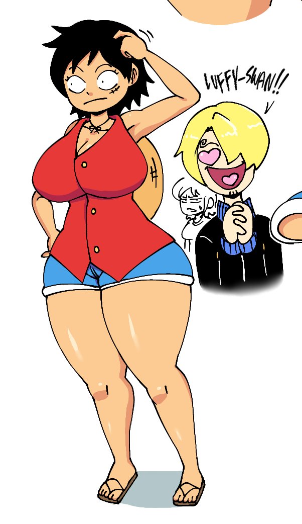 1boy 1girls big_ass big_breasts female genderbend genderbender genderbent genderswap genderswap_(mtf) luffyko male nami nami_(one_piece) one_piece rule_63 sanji_(one_piece) shonen_jump shueisha smib text twitter_link vinsmoke_sanji weekly_shonen_jump weekly_shounen_jump