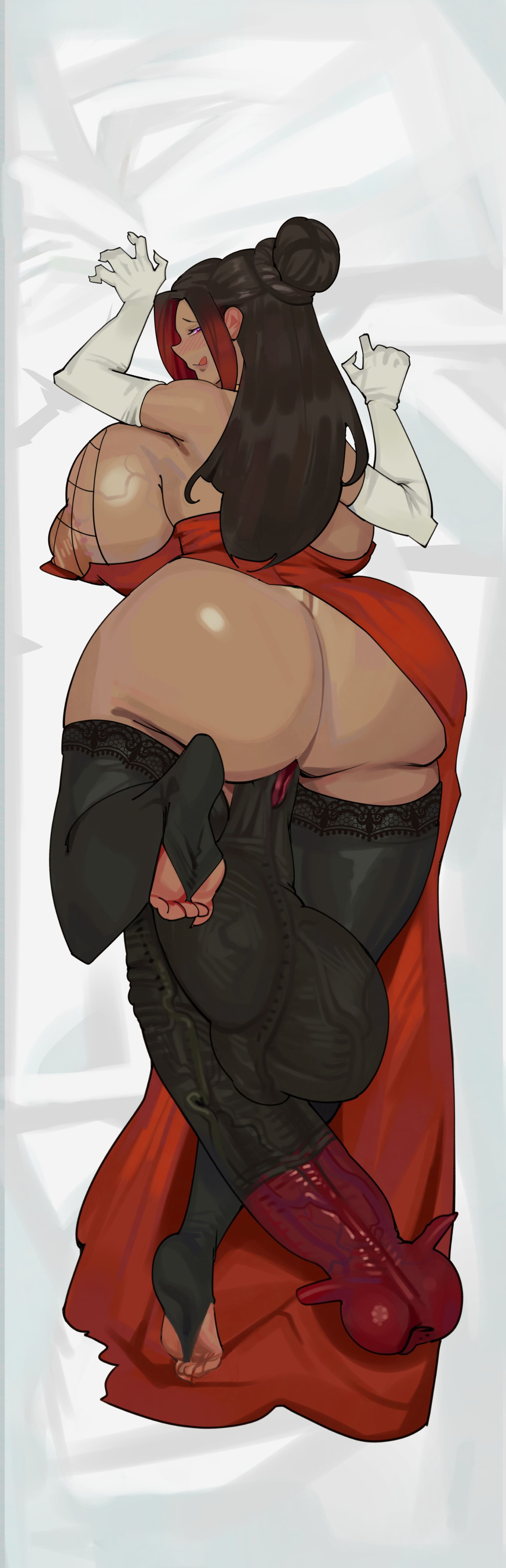 1futa, 2025, 2d, 2d (artwork), 2d artwork, animal genitalia, animal penis, areola, areolae, ass, ass bigger than head, ass focus, balls bigger than head, ballsack, bed sheet, bedding, bedroom, big ass, big balls, big breasts, big butt, big cock, big hips, big penis, big testicles, big thighs, black hair, body pillow, body pillow design, breasts, bubble ass, bubble butt, child bearing hips, clothed, clothing, cock, curvaceous, curvaceous figure, curvy, curvy body, curvy figure, curvy hips, dakimakura, dakimakura (medium), dakimakura design, dakimakura pillow, dakimakura pose, dark skin, dark-skinned futa, dick, elbow gloves, enormous penis, equine genitalia, equine penis, feet, flared penis, full-package futa, futa only, futanari, genitals, giant ass, giant penis, gigantic ass, gigantic balls, gigantic butt, gigantic cock, gigantic penis, gigantic testicles, gigantic thighs, gloves, hi res, highres, horse, horse penis, horseballs, horsecock, horsecock futa, horsecock futanari, horsecock on humanoid, hourglass figure, huge ass, huge balls, huge breasts, huge butt, huge cock, huge hips, huge nipples, huge testicles, huge thighs, kono subarashii sekai ni shukufuku wo!, large ass, large balls, large breasts, large butt, large cock, large hips, large penis, large testicles, large thighs, laying down, leggings, legwear, licking lips, long corona of glans penis, long gloves, long penis, looking back, lying, massive cock, massive penis, mostly nude, multicolored hair, nipple slip, nipples, nude, nude futa, penis, red hair, revealing clothes, round ass, round butt, sagging balls, saggy balls, scrotum, scrotum flap, sideboob, skimpy, skimpy clothes, soles, solo, stirrup legwear, stirrup stockings, stirrup thighhighs, stirrups, stockings, sylvia (konosuba), thick, thick hips, thick legs, thick penis, thick thighs, thigh highs, thighhighs, thighs, thighs bigger than head, toes, two-tone hair, veiny balls, veiny breasts, veiny penis, veiny testicles, very long penis, voluptuous, voluptuous futa, zyldark