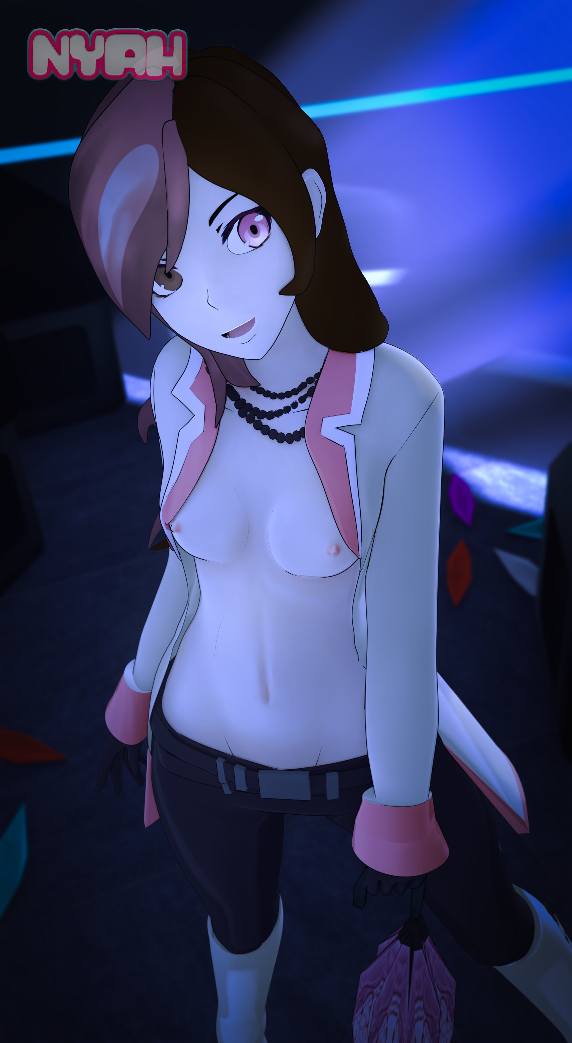 1girls, 3d, heterochromia, multicolored hair, neo (rwby), nyahs smut, rwby