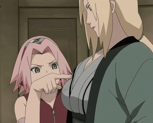 2025, 2girls, age difference, ai generated, animated, blonde hair, breast awe, breasts, breasts out, caressing breasts, exposed breasts, female, female focus, female only, gif, green eyes, headband, kimono, large breasts, light-skinned female, looking at breasts, master and student, mature, mature female, milf, naruto, naruto (series), naruto shippuden, neroai, nipples, older female and younger female, open kimono, pink hair, poking breasts, sakura haruno, short hair, touching breast, tsunade, ugoira