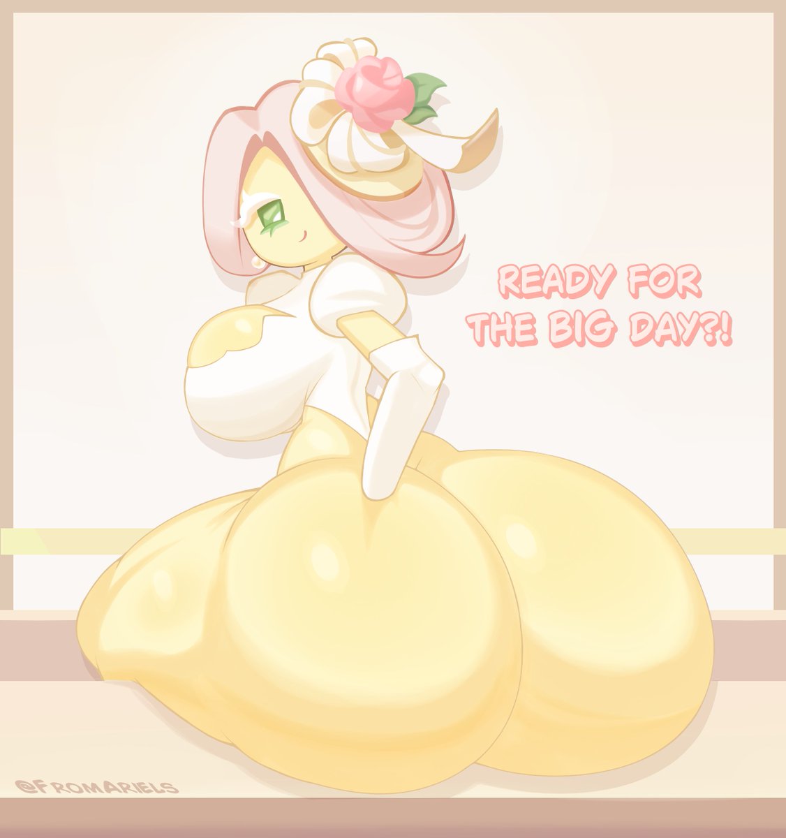ass, ass focus, cookie run, cookie run kingdom, cookie run ovenbreak, duplicate, female, fromariels, idk what to tag it, lowres duplicate, repost, wedding cake cookie