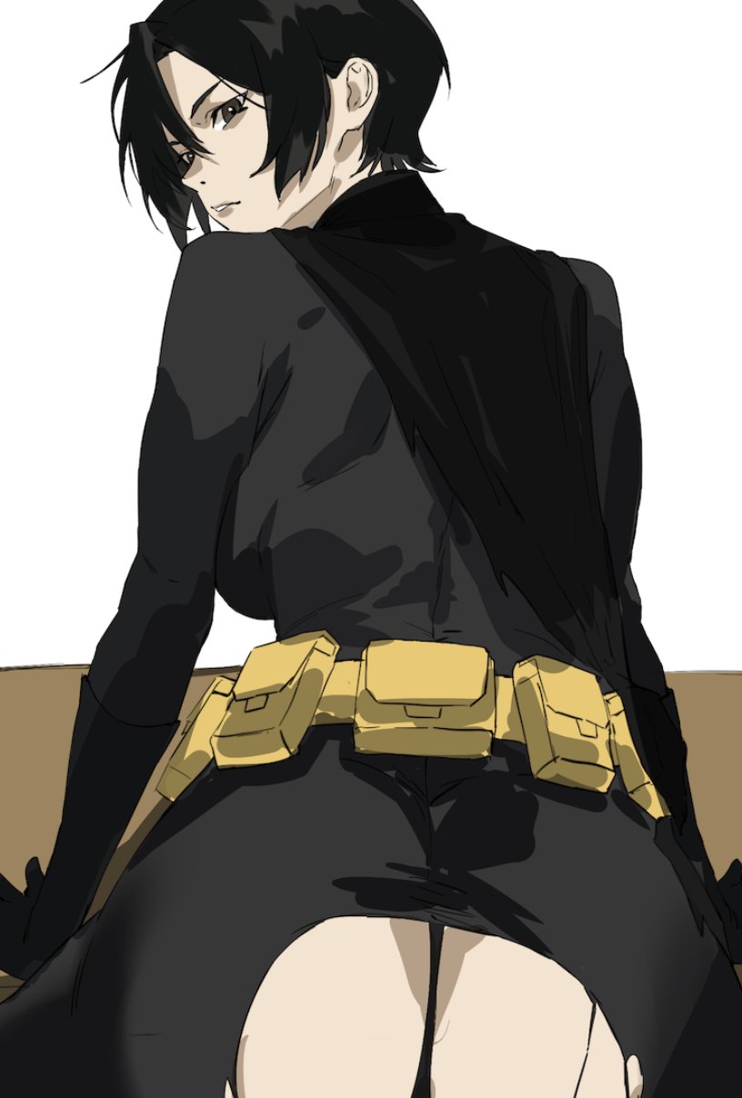 1girls, asian, asian female, ass focus, batgirl (cassandra cain), batman (series), behind view, black hair, black hair female, butt focus, cassandra cain, female, female focus, female only, from behind, from behind position, light skin, light-skinned female, ruined clothes, solo, solo female, solo focus, taiyang yu, torn clothes, torn clothing