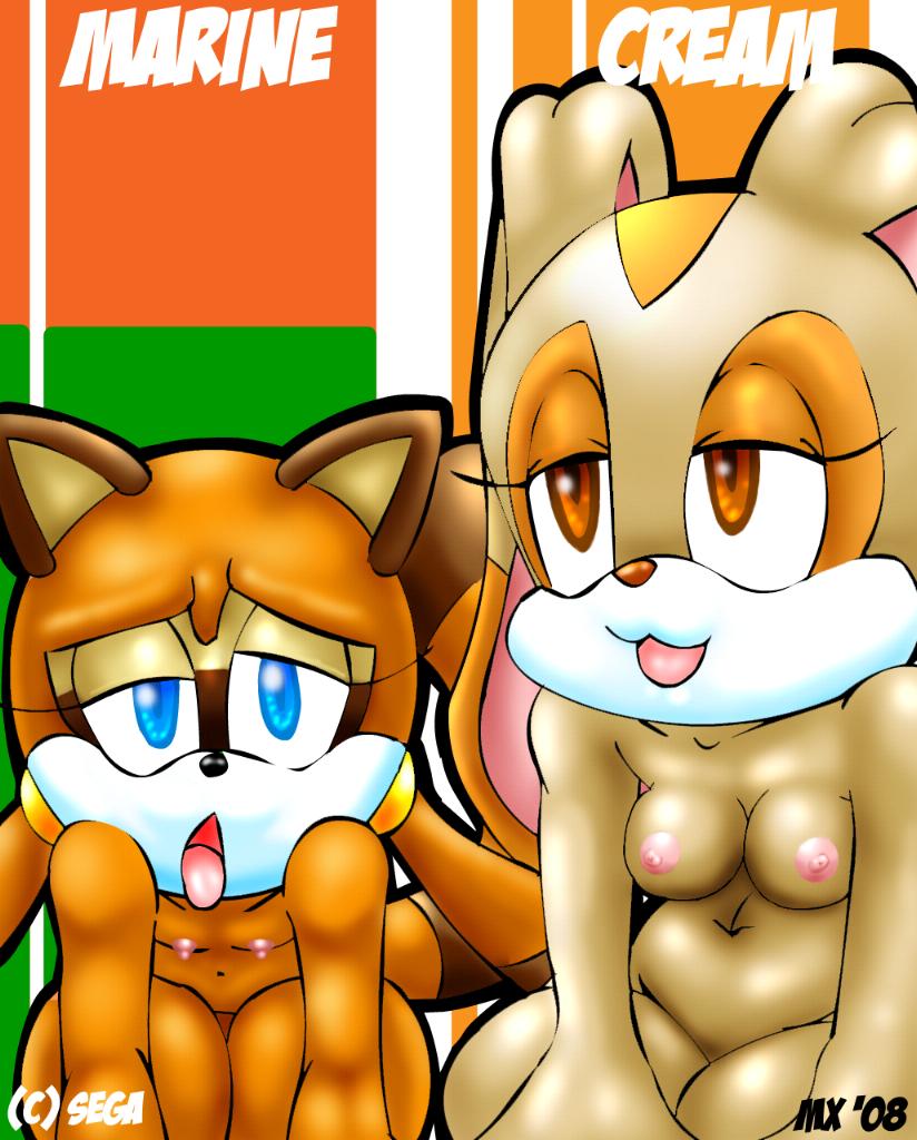 2008 breasts color cream_the_rabbit exposed_breasts female female_only fur furry interspecies marine_the_raccoon monkeyxflash multiple_females nipples rabbit raccoon sega sonic_(series)