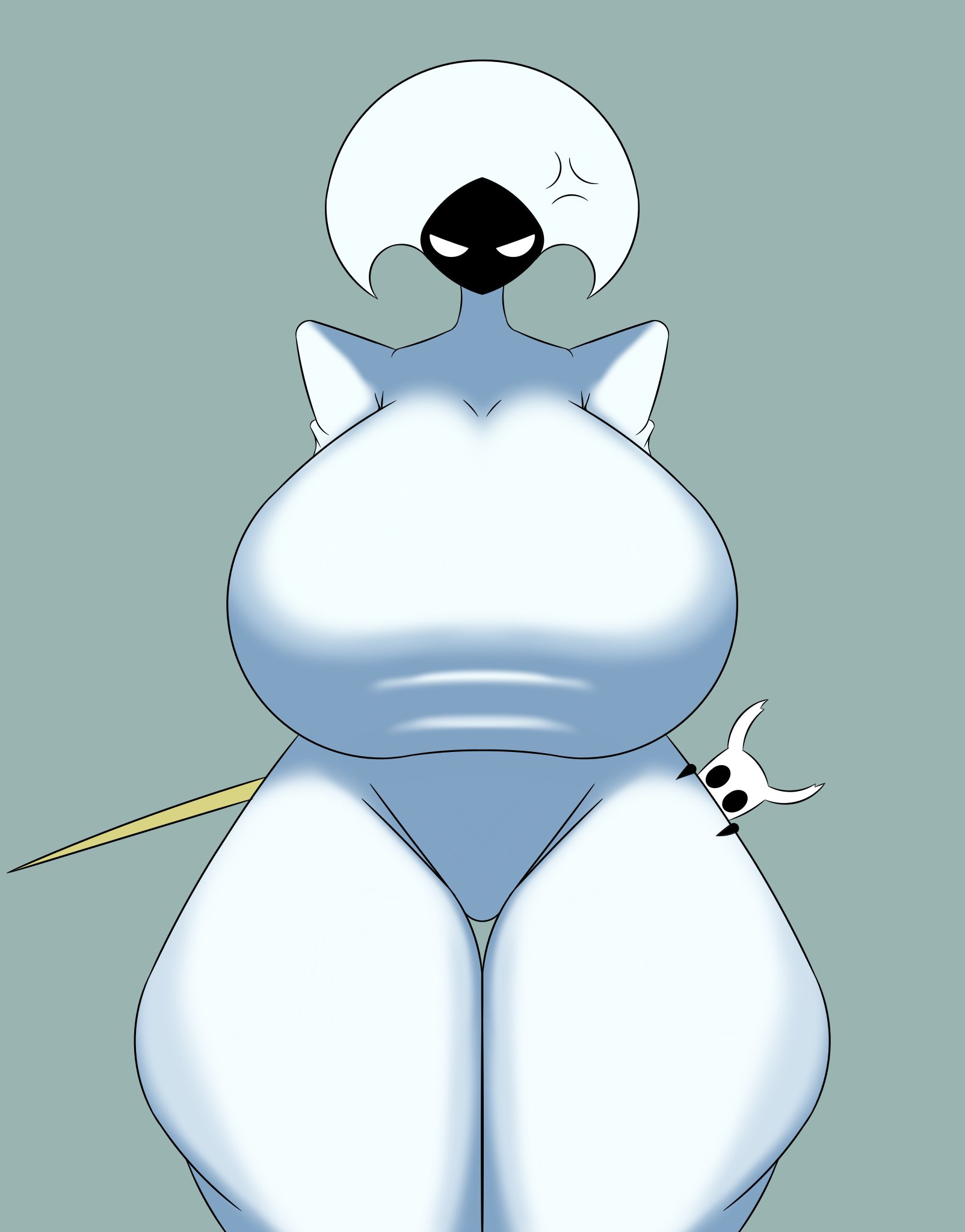 1boy, 1girls, ass, big ass, big breasts, big thighs, breasts, bug, bug girl, delete alliance, female, gigantic ass, gigantic breasts, gigantic thighs, hollow knight, huge ass, huge breasts, huge thighs, hyper, hyper ass, hyper breasts, insect girl, insects, lace (hollow knight), male, protagonist (hollow knight), size difference, smaller male, tagme, taller female, the knight (hollow knight), thick thighs, thighs