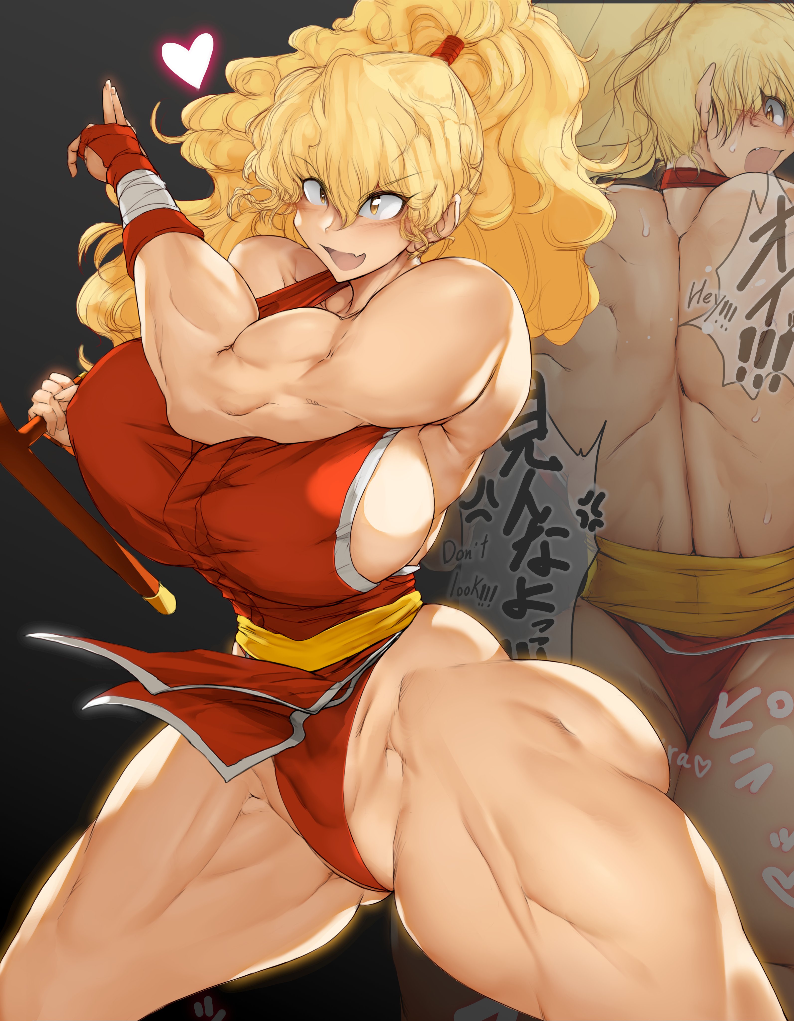 2d, blonde hair, capcom, female, female focus, female only, final fight, jin jin, kunoichi, long hair, maki genryusai, muscular, muscular female, ninja, street fighter, tagme