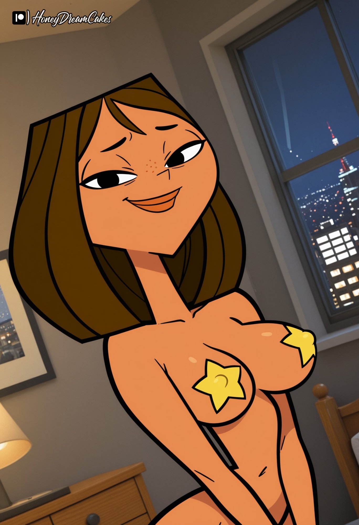 ai generated, athletic, athletic female, busty, courtney (tdi), female, female focus, female only, honeydreamcakes, hourglass figure, tagme, total drama island