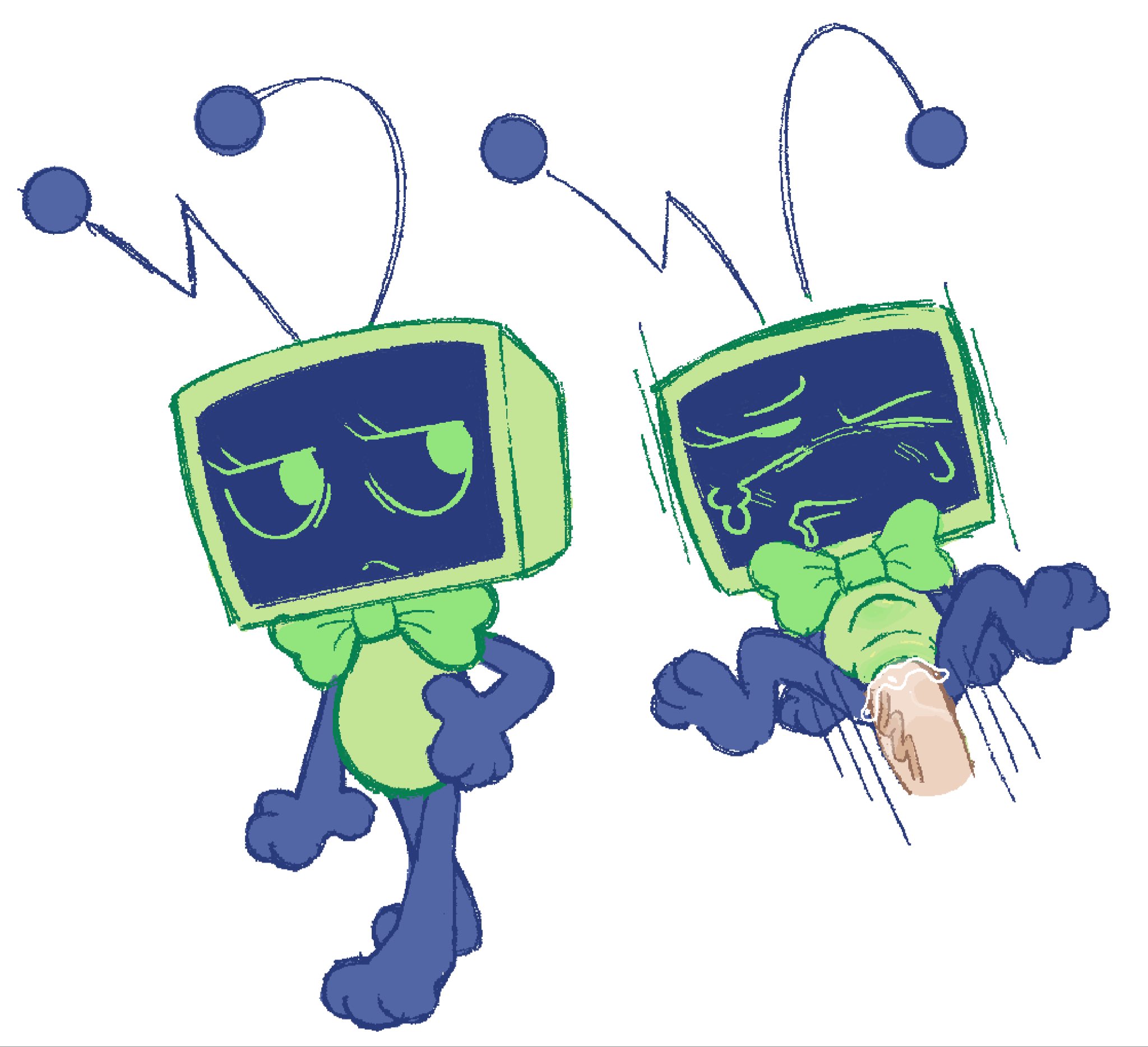 3 fingers, 3 toes, bowtie, dandy's world, disembodied penis, penetration, penis, pussy, pussy juice, robot, robot girl, size difference, spread legs, stonerobjectum, vaginal penetration, vee (dandy's world)