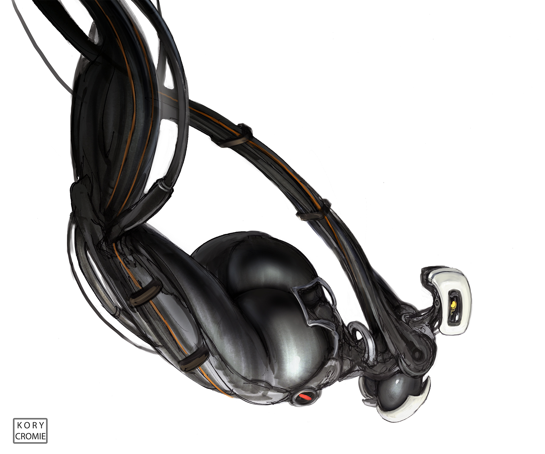 1girls, big ass, big breasts, glados, glados (humanoid), huge ass, huge breasts, kory cromie, large breasts, looking at viewer, portal (series), robot, robot girl, solo