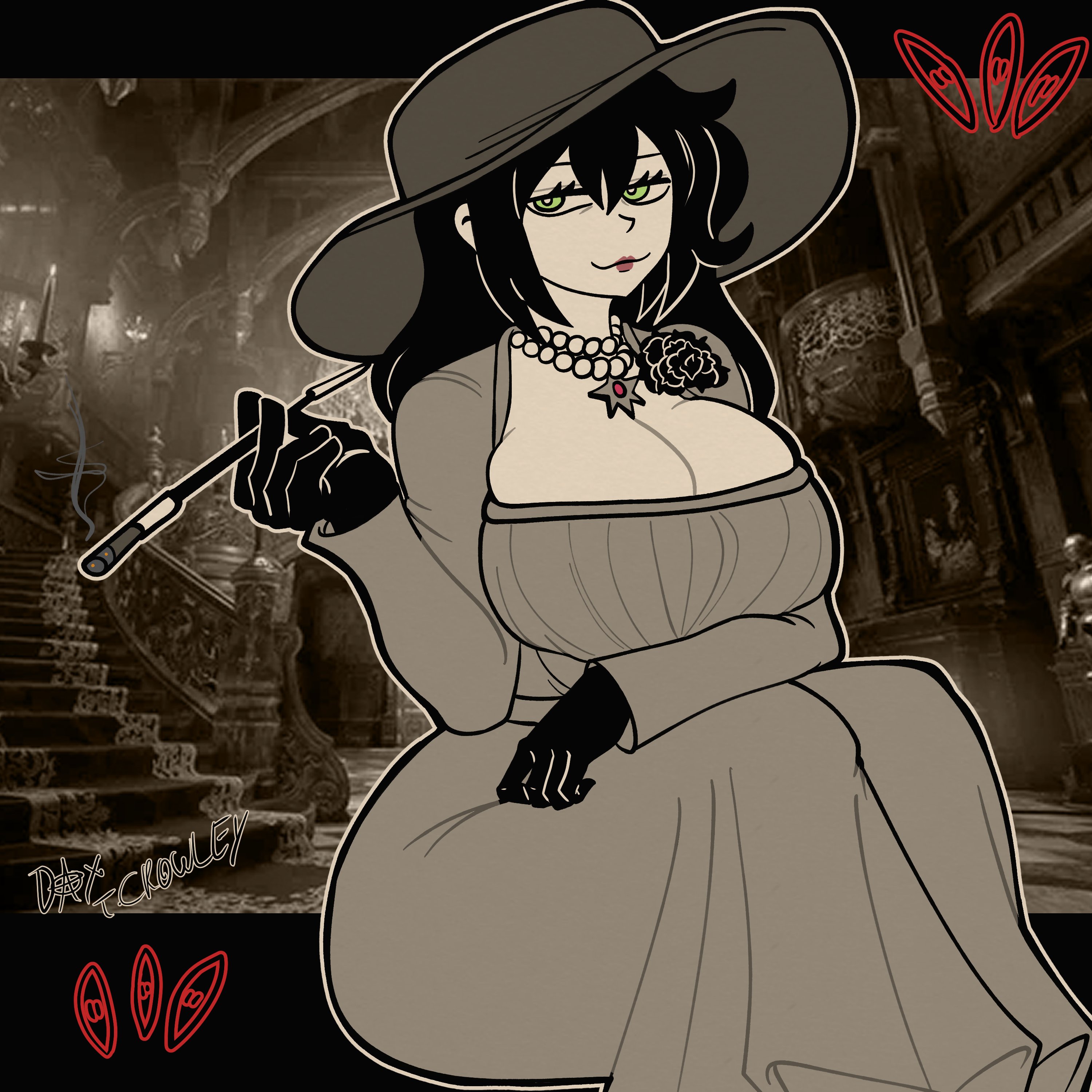1girls, alcina dimitrescu (cosplay), cleavage, milf, renee graves, resident evil, resident evil 8: village, rose dax, solo, the coffin of andy and leyley