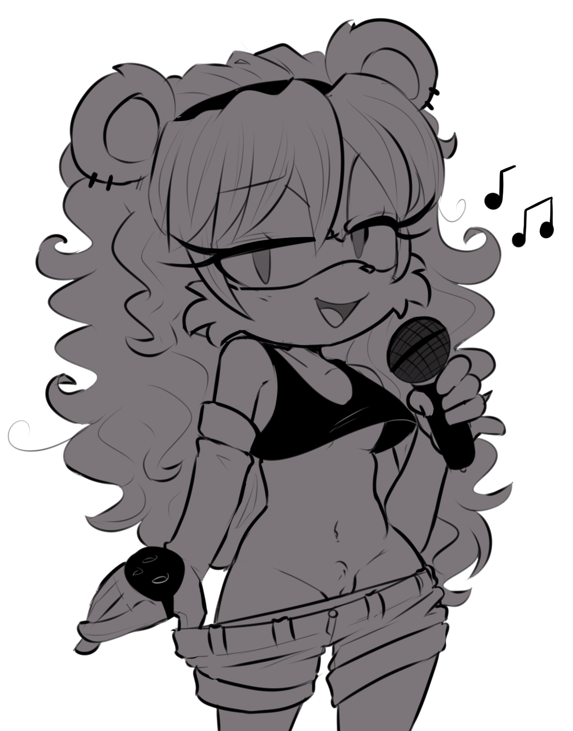 anthro, archie comics, belt, eyelashes, female, fingers, gloves, hair, half-closed eyes, hearlesssoul, holding, holding object, long hair, microphone, mina mongoose, mongoose, musical note, pubes, pubic hair, pussy, sega, singing, sonic (series), sonic the hedgehog (archie), sonic the hedgehog (comics), sonic the hedgehog (series), tenshigarden, undressing