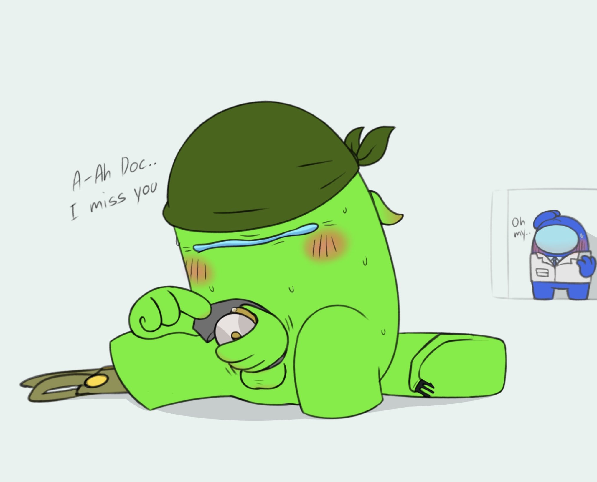 among us, among us (series), blue (among us), lime (among us), masturbation, penile masturbation, penis, precum, stroking penis