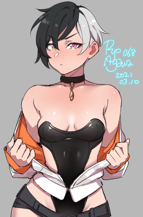 1girls, breasts, cleavage, female, female only, ryo agawa, solo