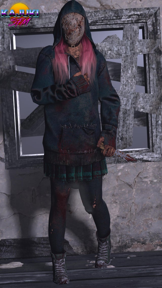 3d dbd dead_by_daylight futanari kajukisfm pink_hair sfm susie_(dead_by_daylight) the_legion